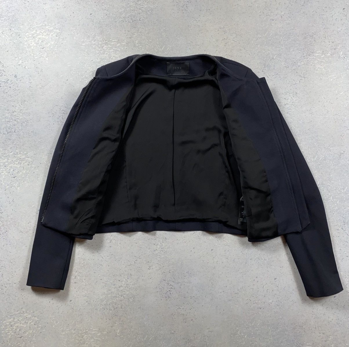 IKKS Luxury Dark blue bomber jacket from IKKS with leather trim Size S / US 4 / IT 40 - 3 Thumbnail