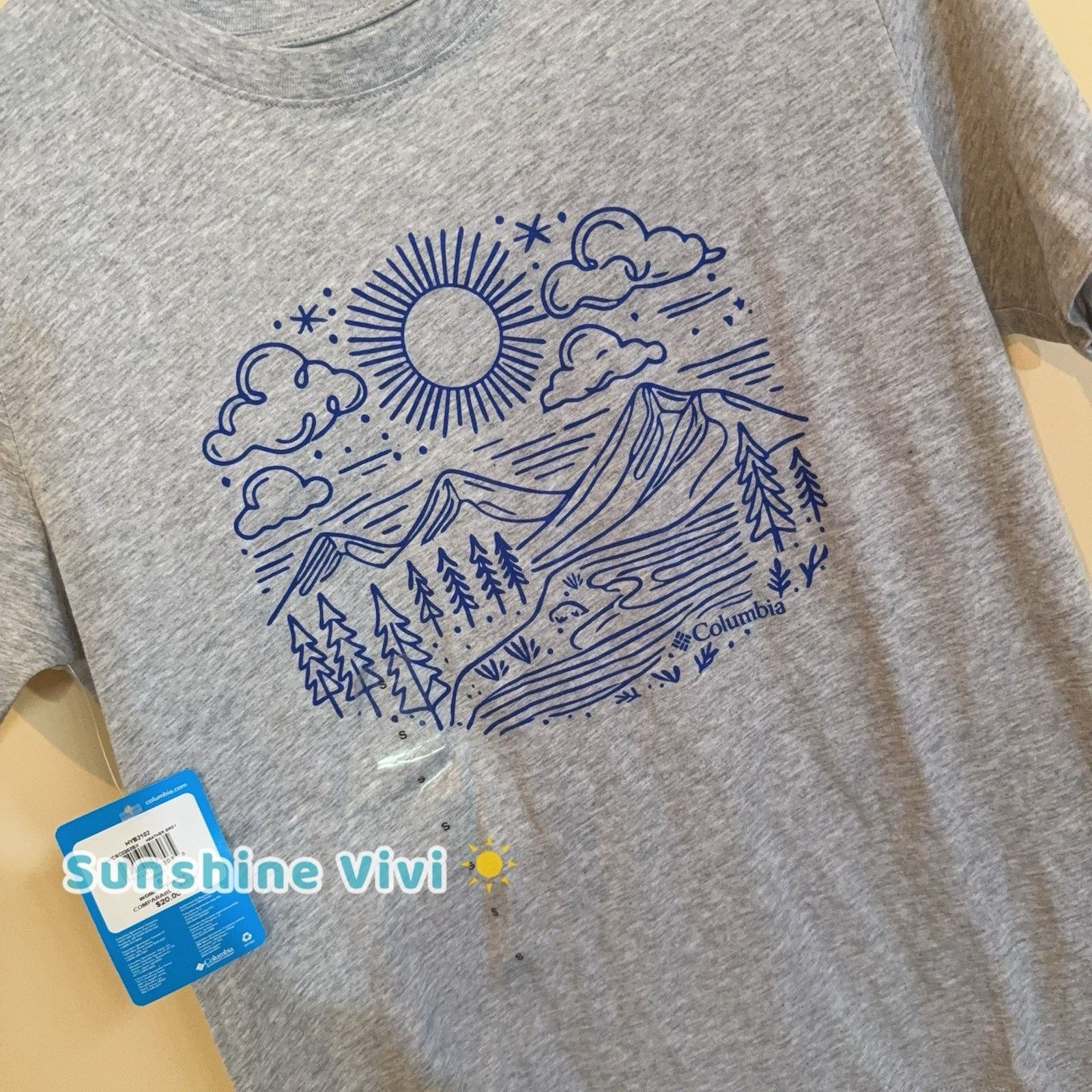 Columbia NWT Columbia T-Shirt Tee Womens S Camping Lake GREY Cotton Size S / US 4 / IT 40 - 4 Thumbnail