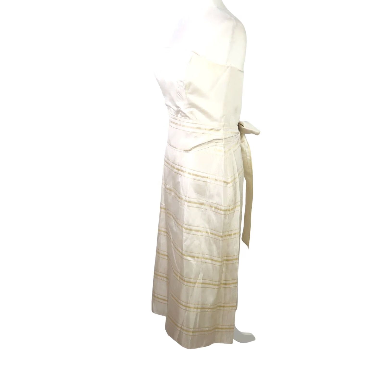 Vintage VINTAGE Jim Hjelm cream tan plaid taffeta strapless midi party dress 8 80s A-Line Zip Women Size M / US 6-8 / IT 42-44 - 3 Thumbnail
