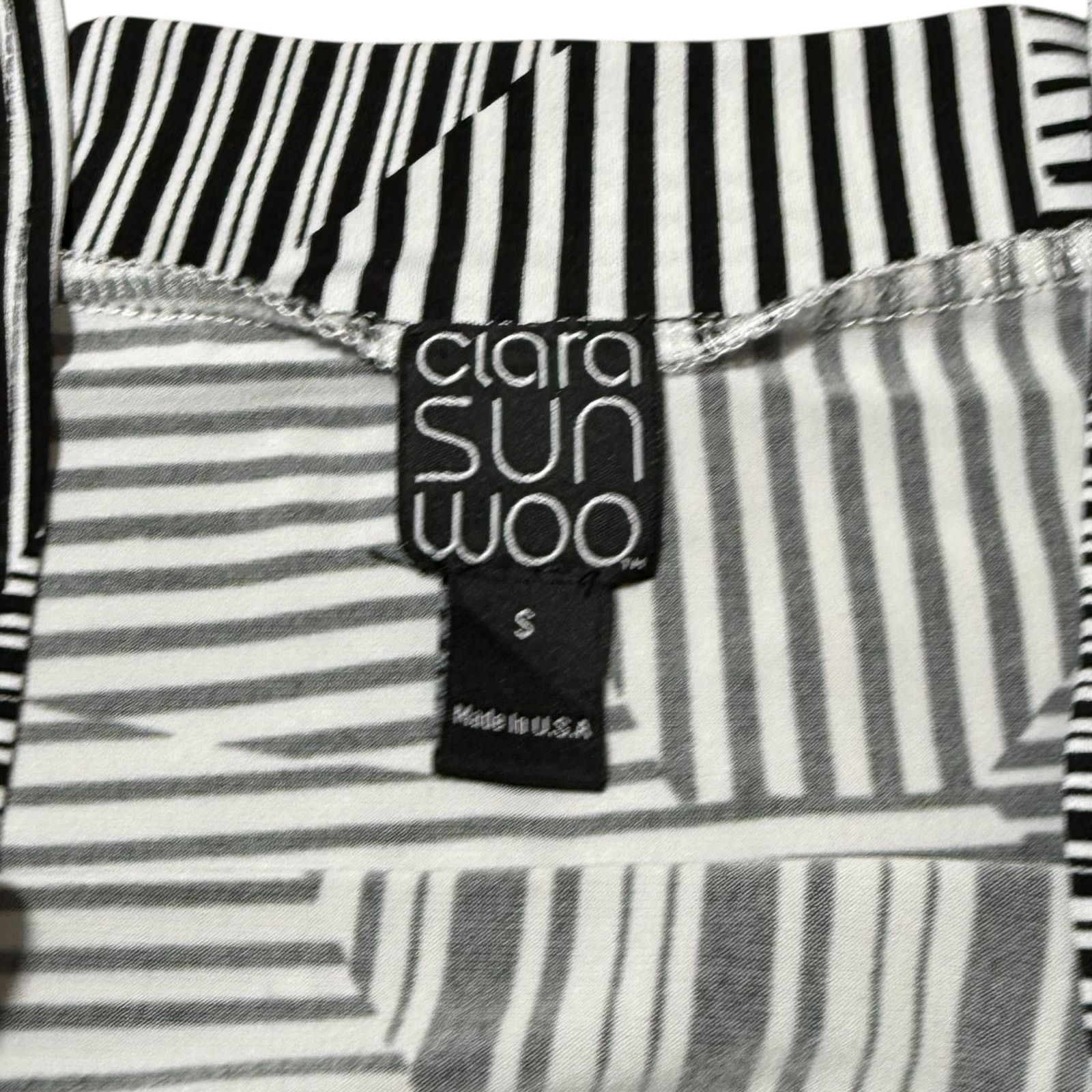 Other Clara Sunwoo Cold Shoulder Top Pattern Black & White Small Size S / US 4 / IT 40 - 2 Thumbnail