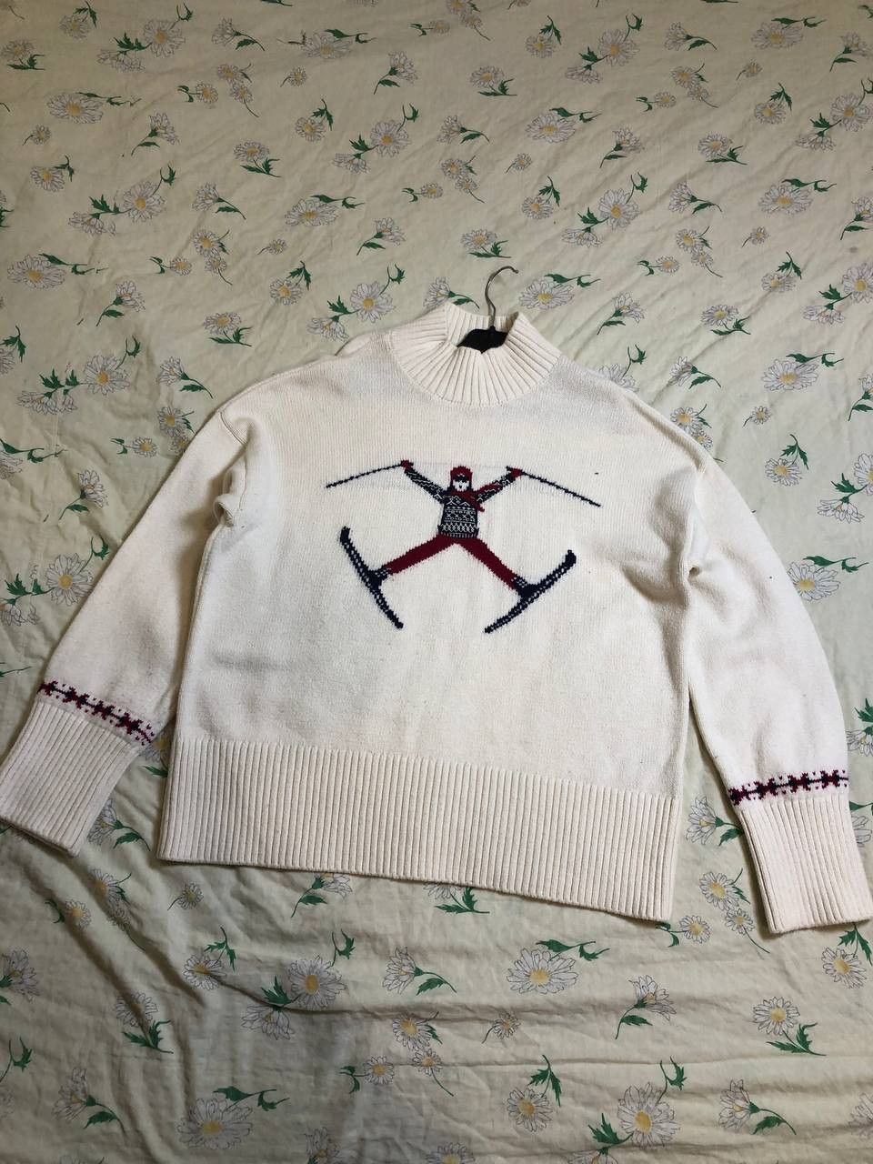 Vintage Joules Abigail Cream Ski Intarsia High Neck Jumper Size L / US 10 / IT 46 - 1 Thumbnail