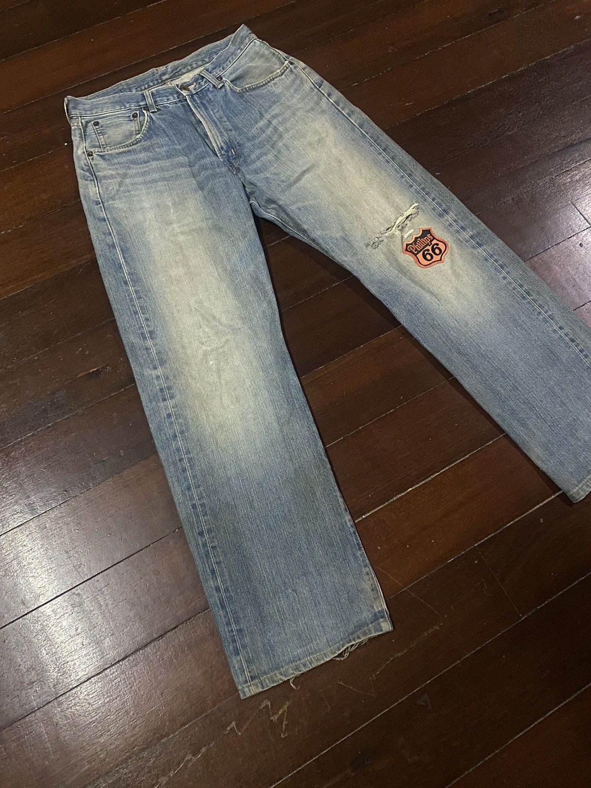 Edwin Vintage 90s Edwin 505 Selvedge Distressed Denim Jeans BAGGY Size US 32 / EU 48 - 2 Thumbnail