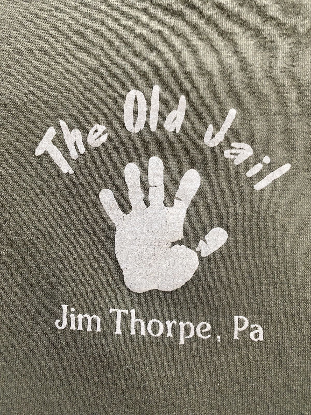 Fruit Of The Loom Vintage 90’s Old Jail Single Stitch Army Green Tee Size US L / EU 52-54 / 3 - 3 Thumbnail