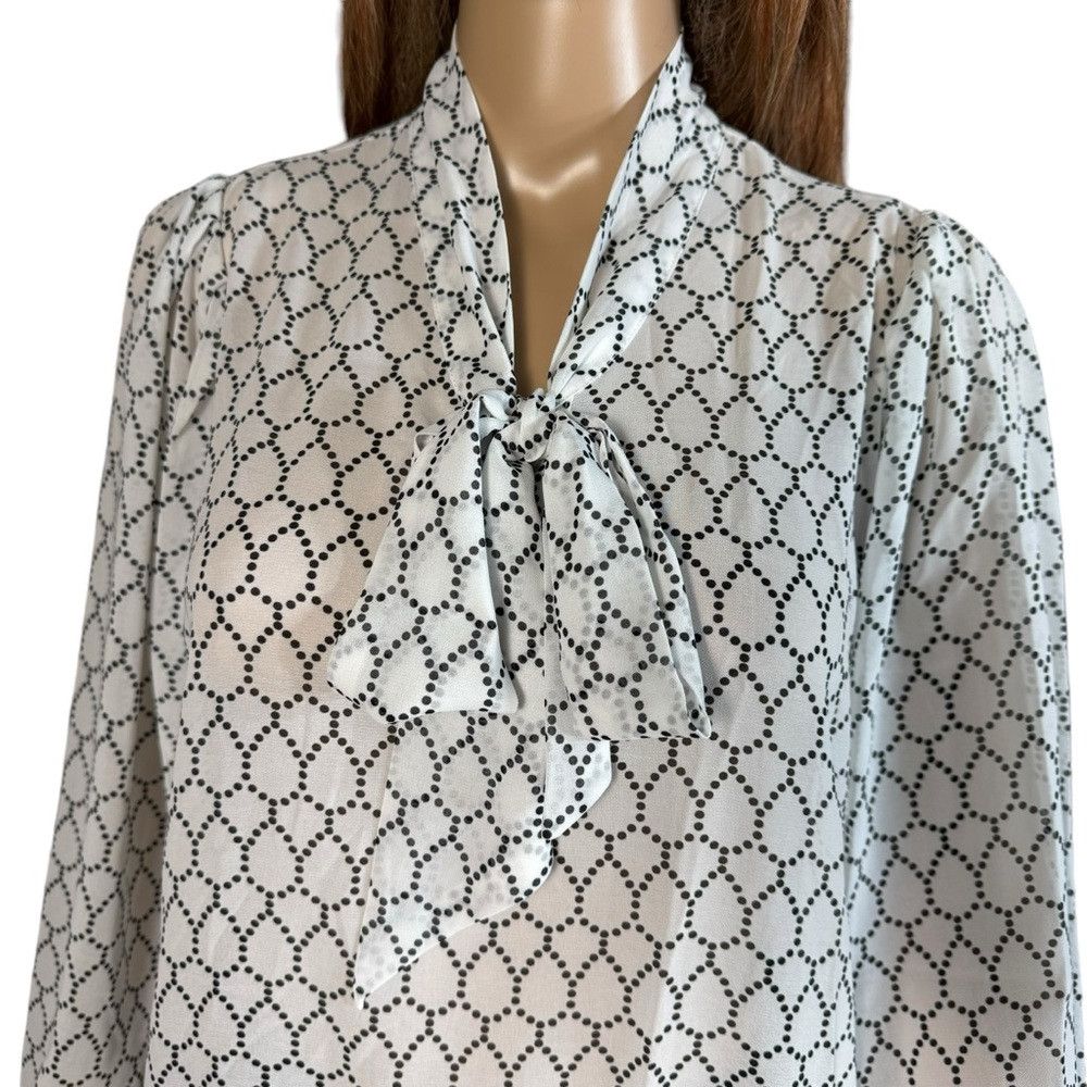 Adrianna Papell NWT New $79 Adrianna Papell Chiffon Long Sleeve Neck Tie Bl Size S / US 4 / IT 40 - 2 Thumbnail
