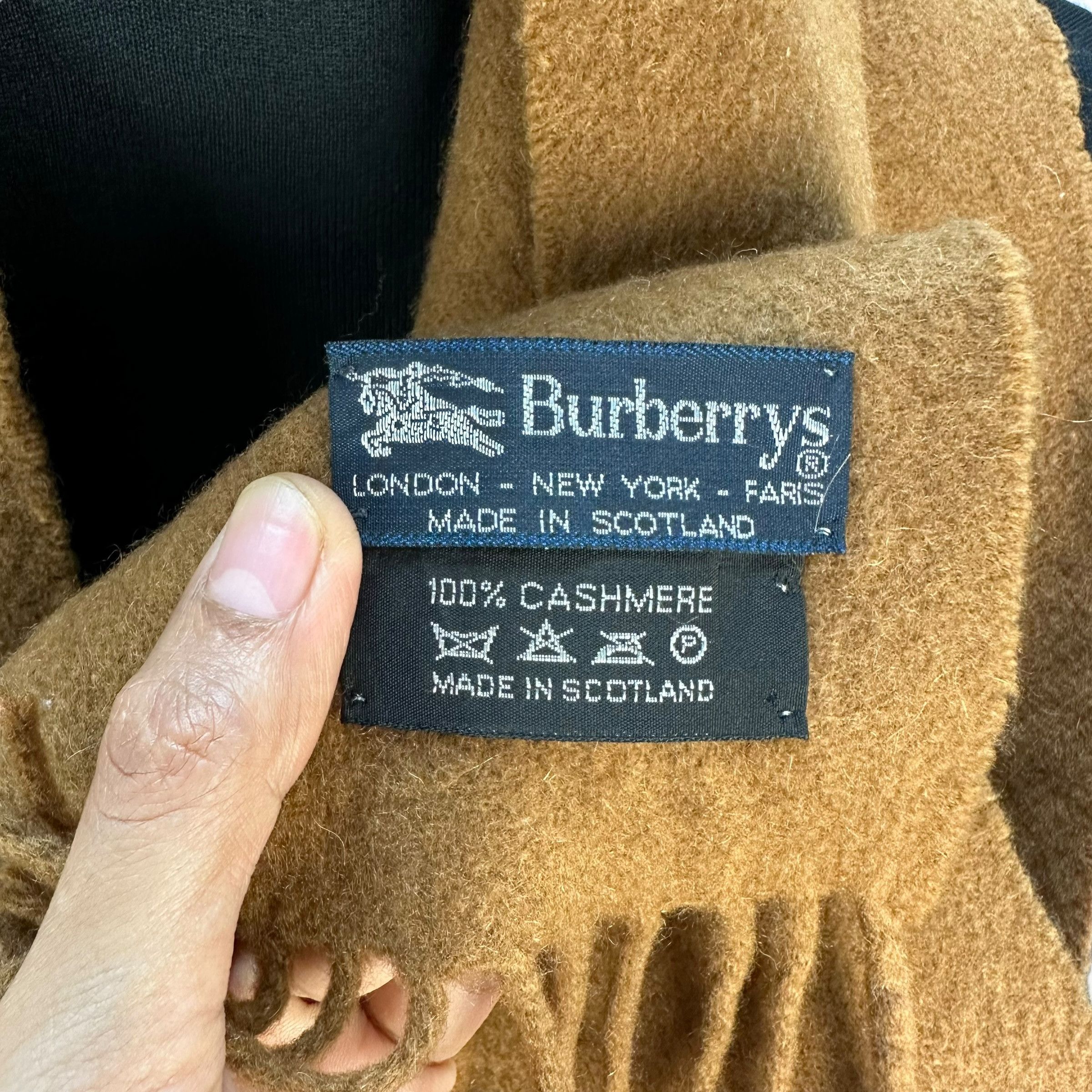 Burberry Vintage 90's BURBERRY Brown Cashmere Scarf #A76-1828 Size ONE SIZE - 2 Thumbnail