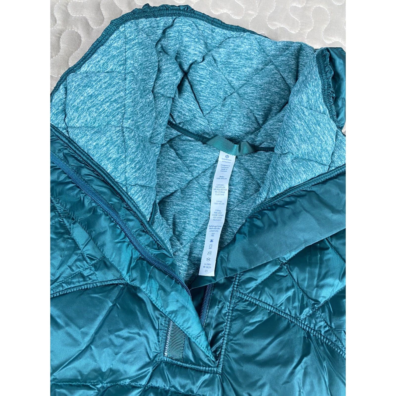 Lululemon Lululemon Athletica Jacket Goose Down For A Run Pullover Sz 4 XS Teal Size S / US 4 / IT 40 - 4 Thumbnail