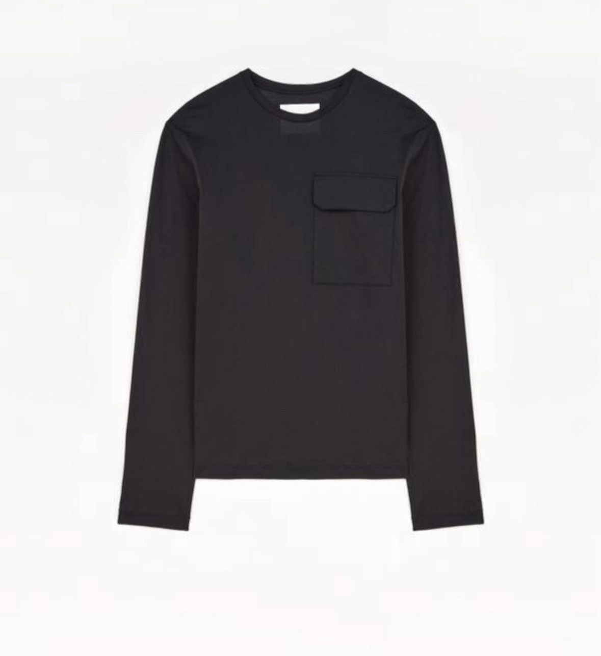 Jil Sander o1loc1c1124 Crew Neck Top With Ribbed Hems in Black Size US M / EU 48-50 / 2 - 1 Preview