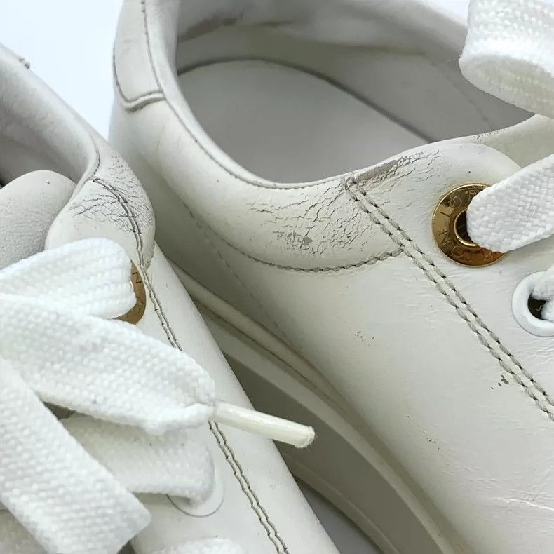 Louis Vuitton Louis Vuitton White side logo printed lace-up platform cas Size US 5 / EU 37 - 9 Thumbnail