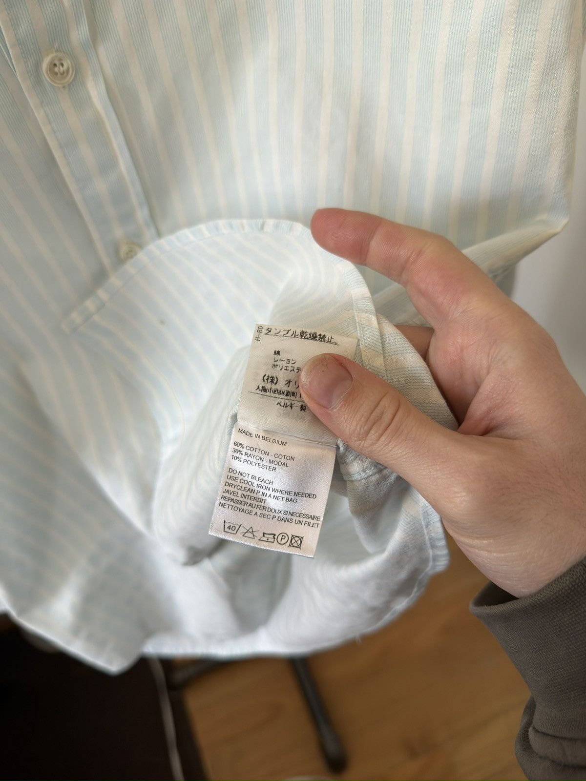 Ann Demeulemeester ‘00s Twisted Pinstripe Shirt Size US XS / EU 42 / 0 - 5 Thumbnail