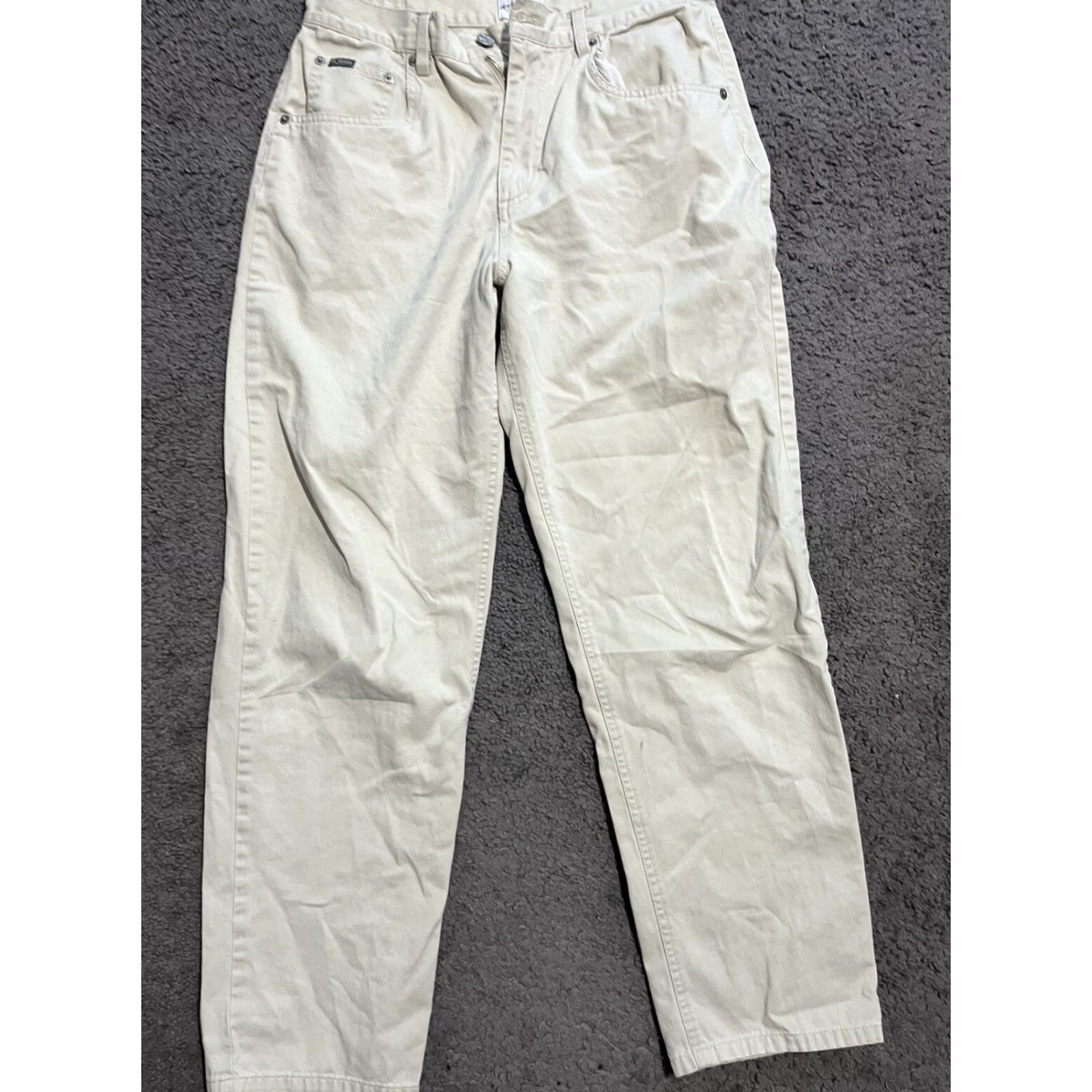 Calvin Klein Calvin Klein Jeans Women's Chino Pants Size 11 Mid Rise Straight Beige Cotton Size 32" / US 10 / IT 46 - 3 Thumbnail