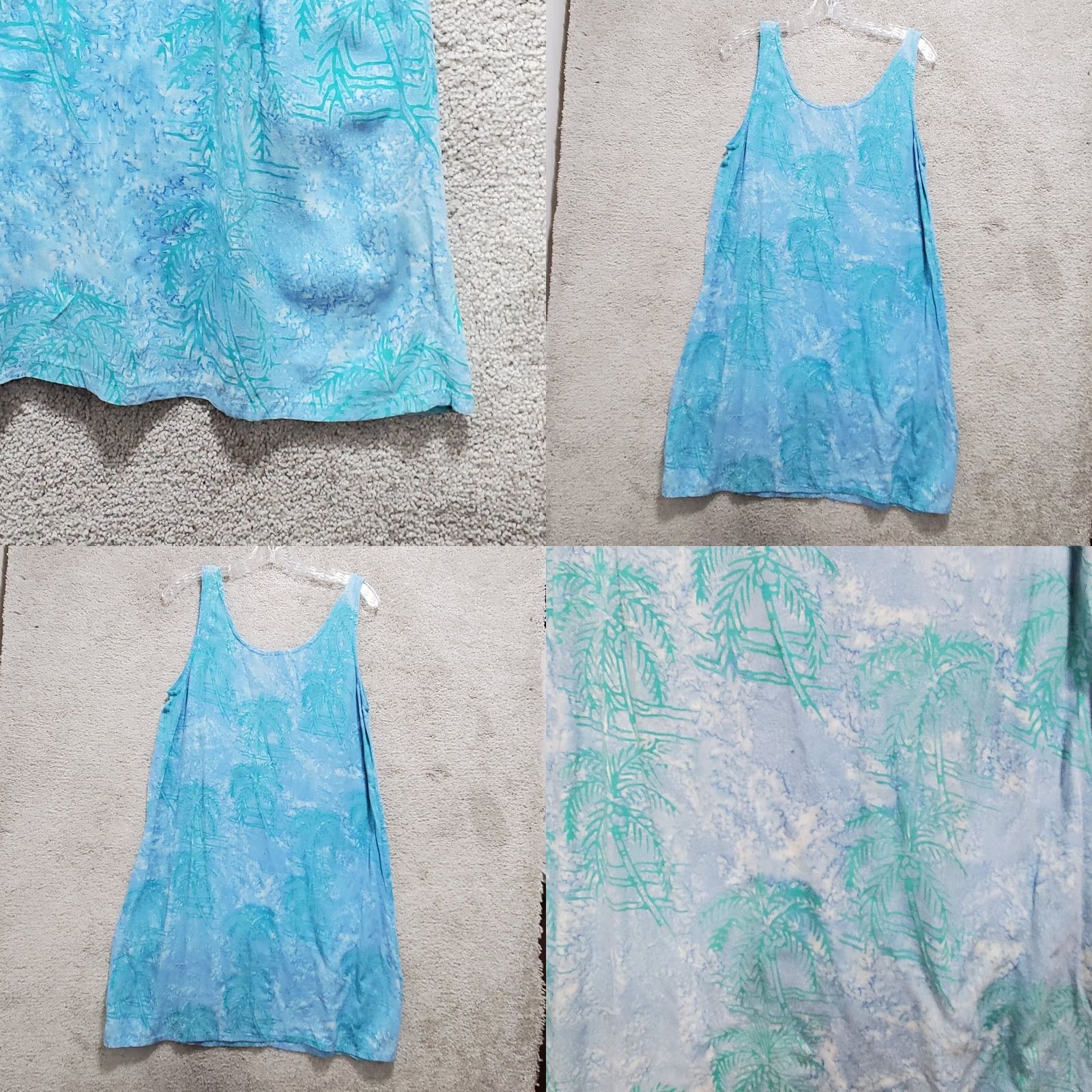 Native Native Wear Tank Top Women's Medium Blue Palm Tree Print Pullover Size M / US 6-8 / IT 42-44 - 8 Thumbnail