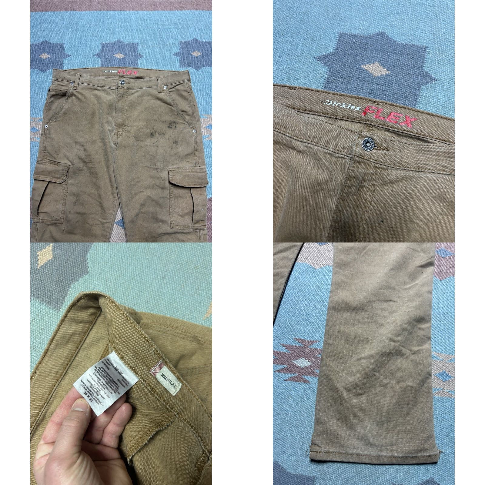 Dickies Dickies Cargo Pants Brown Canvas 38x28 Men Regular Workwear Grunge Skater Style Cargo Pants Size US 38 / EU 54 - 8 Thumbnail