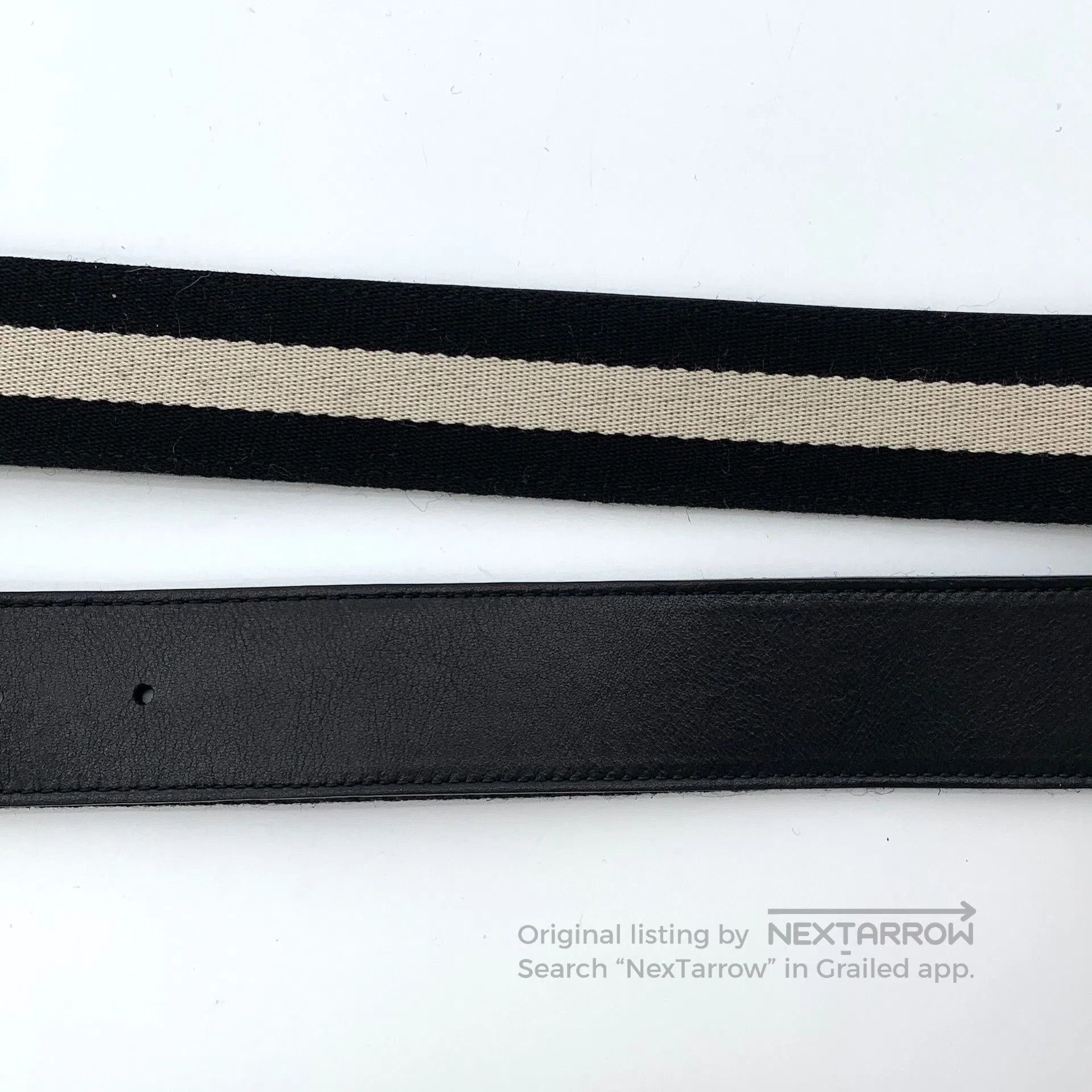 Bally Bally Black Striped Logo Smooth Buckle Belt. Size ONE SIZE - 6 Thumbnail