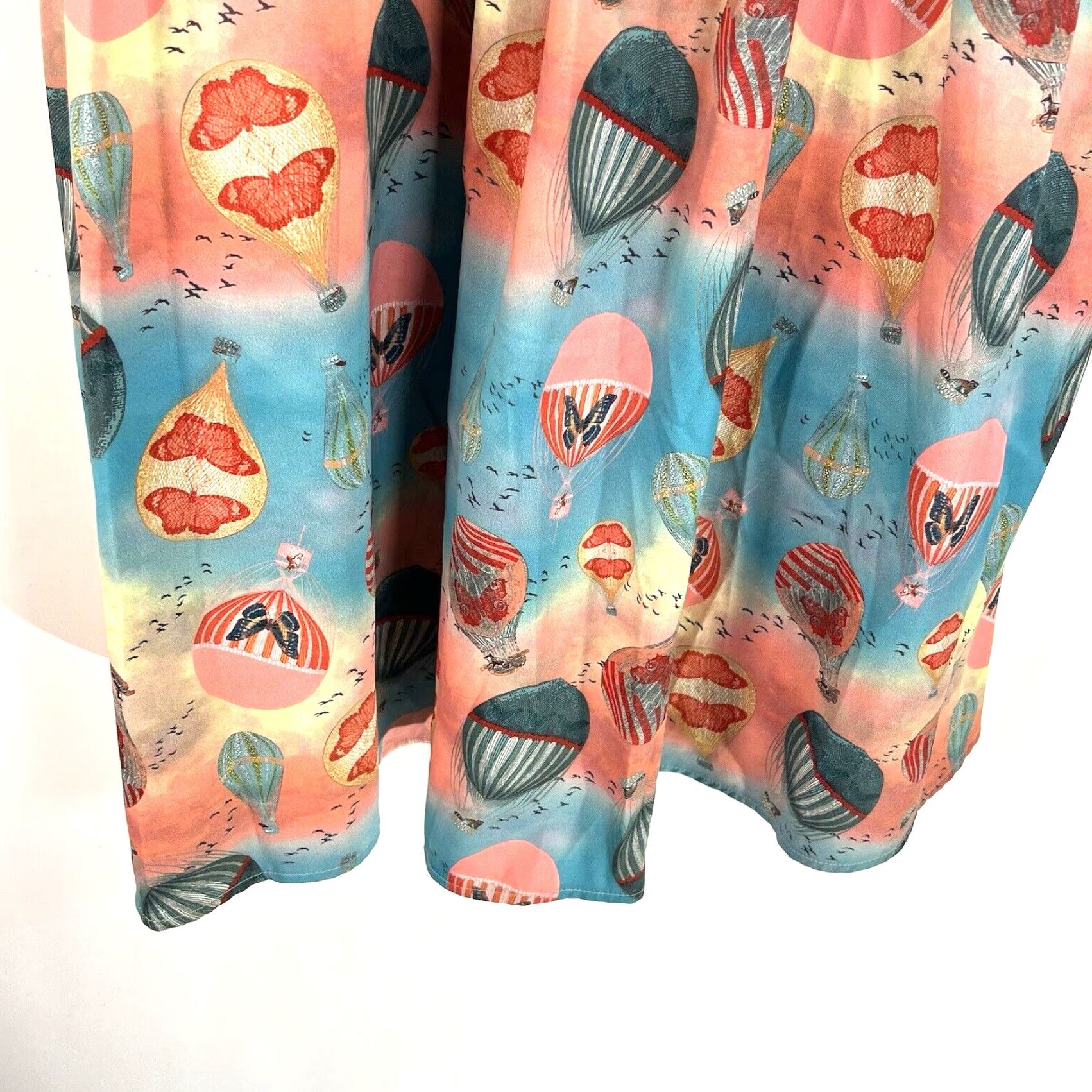 Vintage Voodoo Vixen Hot Air Balloon Butterfly Dress L POCKETS Swing 50s Retro Style Size L / US 10 / IT 46 - 4 Thumbnail