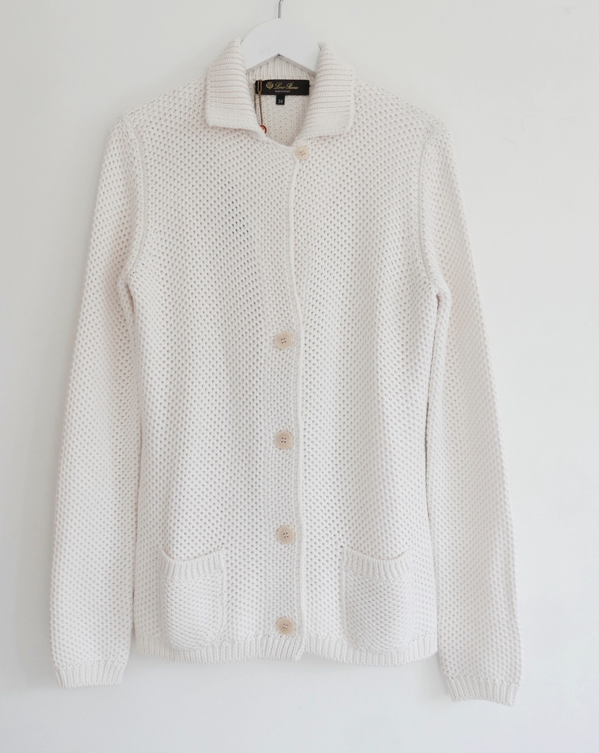 image of Loro Piana Santiago Silk And Cotton-Blend Cardigan in Cream, Women's (Size XS)