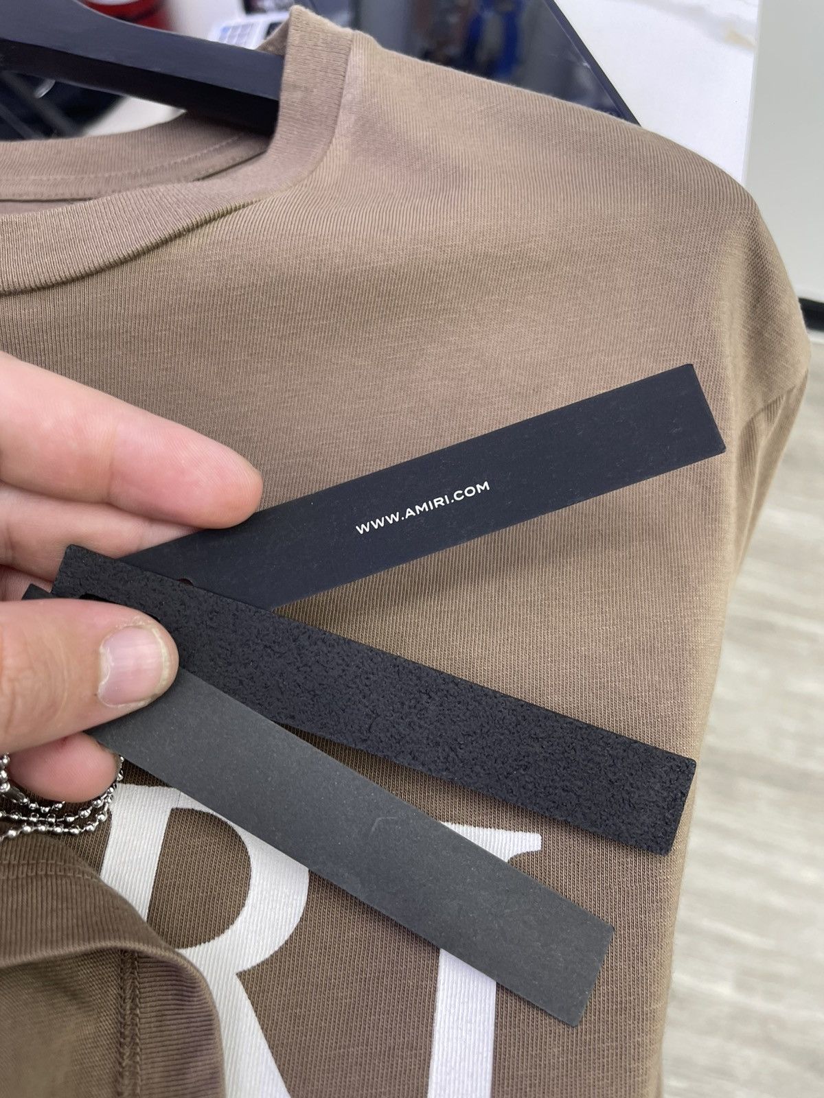Amiri Amiri MA bar tee (brown/white) Size US XS / EU 42 / 0 - 7 Thumbnail
