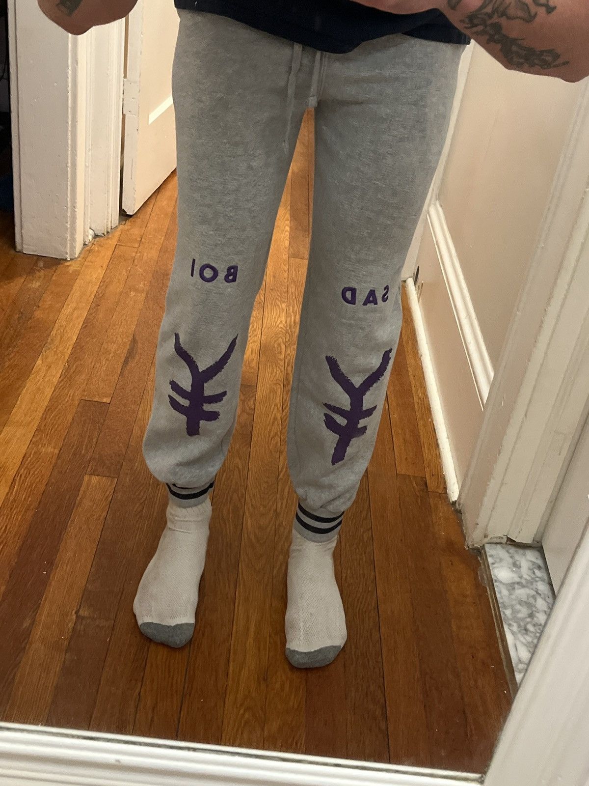 Drain Gang × Sad Boys Vintage2000s Yung Lean Bladee Sad Boiz Embroidered Sweatpant Size US 30 / EU 46 - 11 Thumbnail