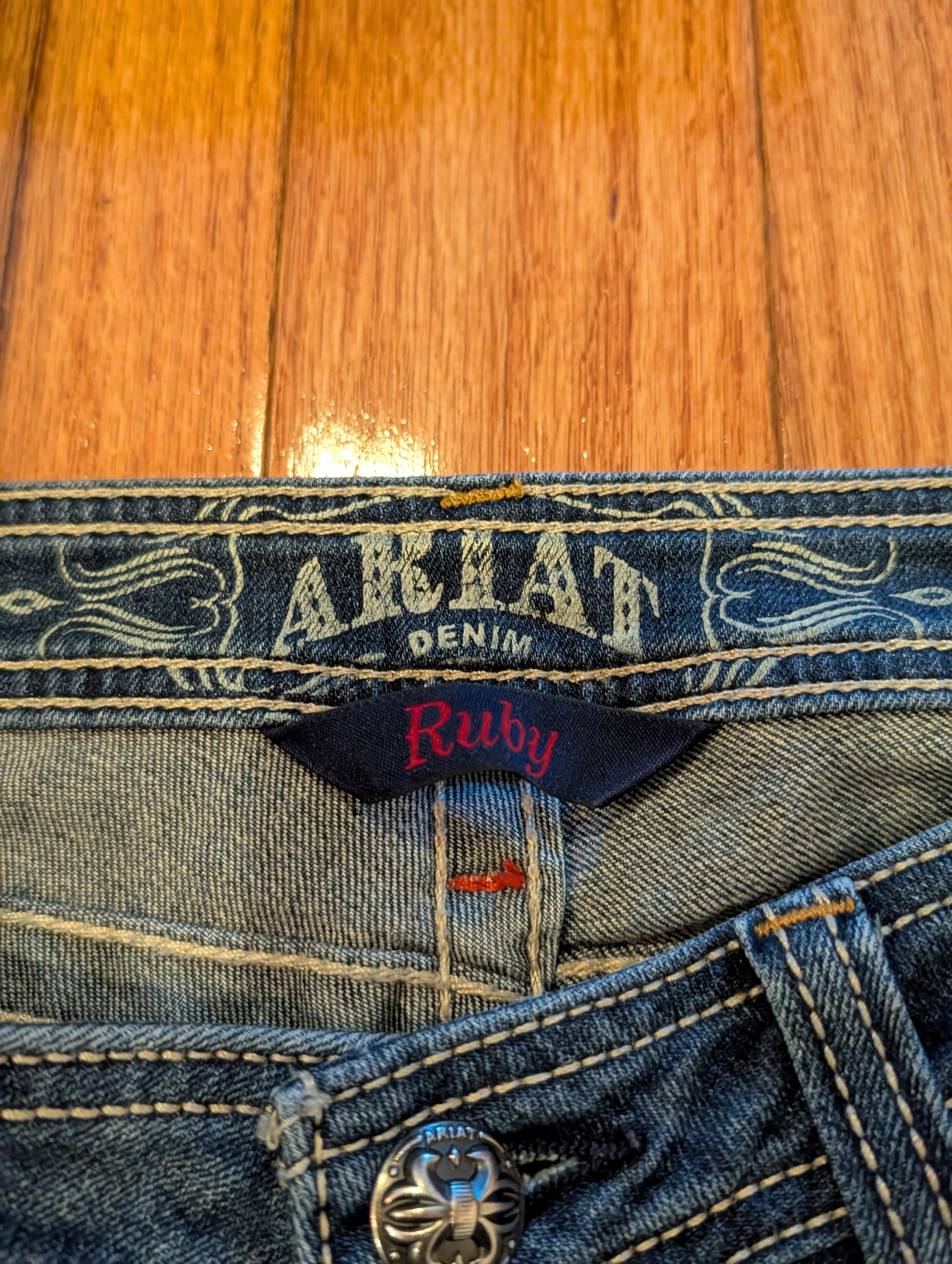 Ariat Vintage Y2K Ariat Blue 31x30 Ruby Denim Jeans Size 31" - 10 Thumbnail