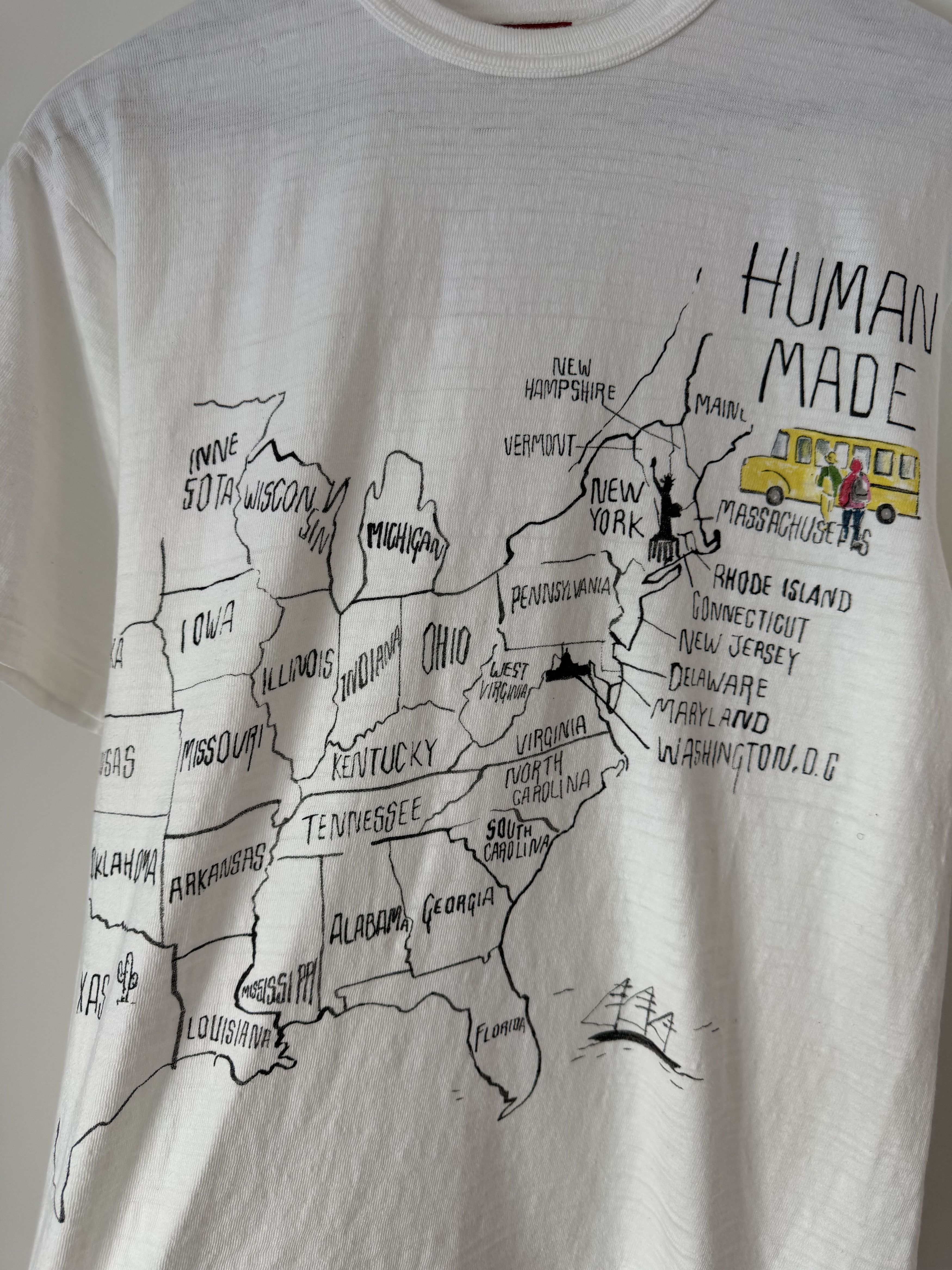 Human Made Human Made East Coast Map Graphic Tee in White Size US M / EU 48-50 / 2 - 3 Thumbnail