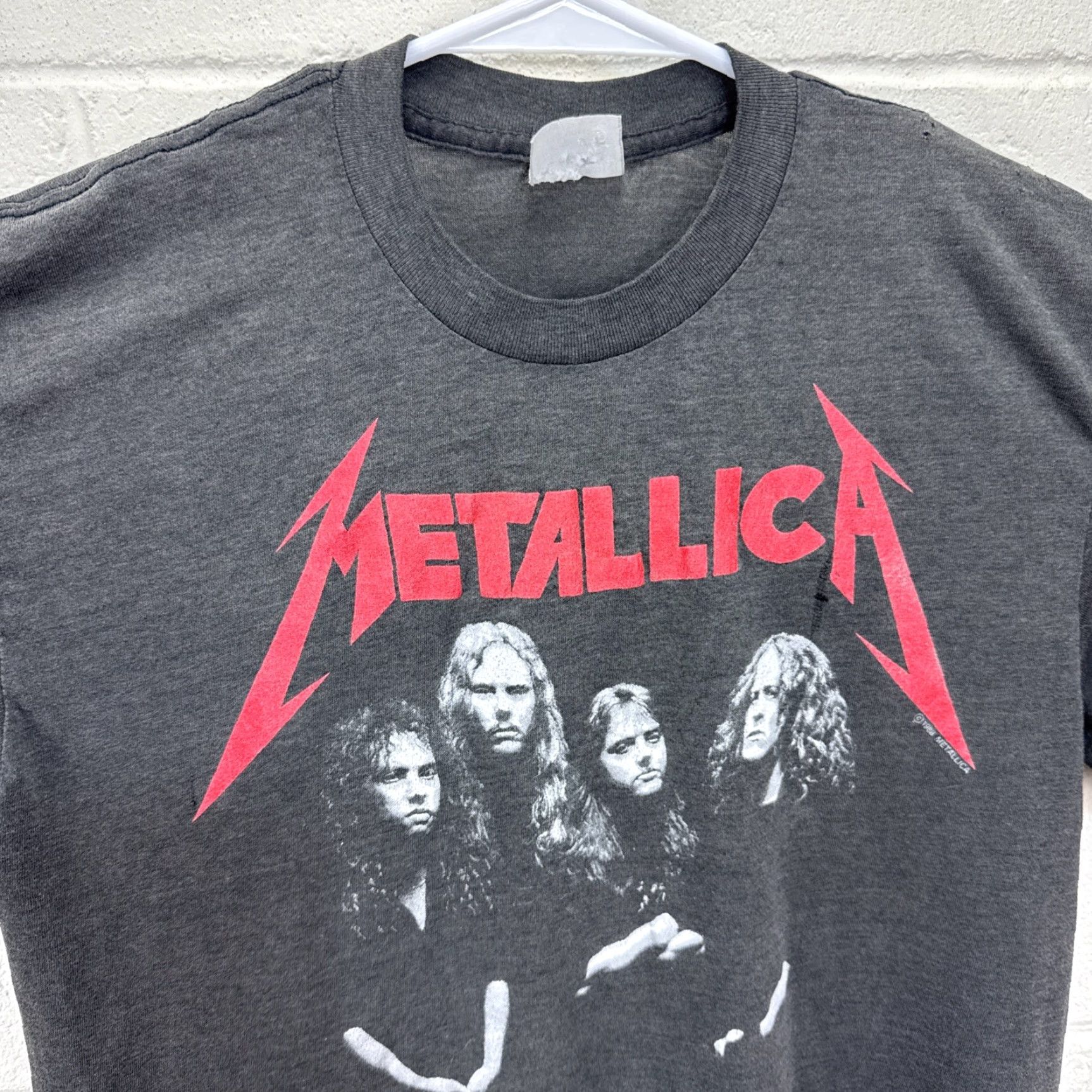 Vintage VINTAGE Metallica and Justice For All T Shirt Medium Black 1988 80s Band Music Logo Graphic Print Men XL Short Sleeve Crew Neck Cotton Knit Fade Size US XL / EU 56 / 4 - 7 Thumbnail
