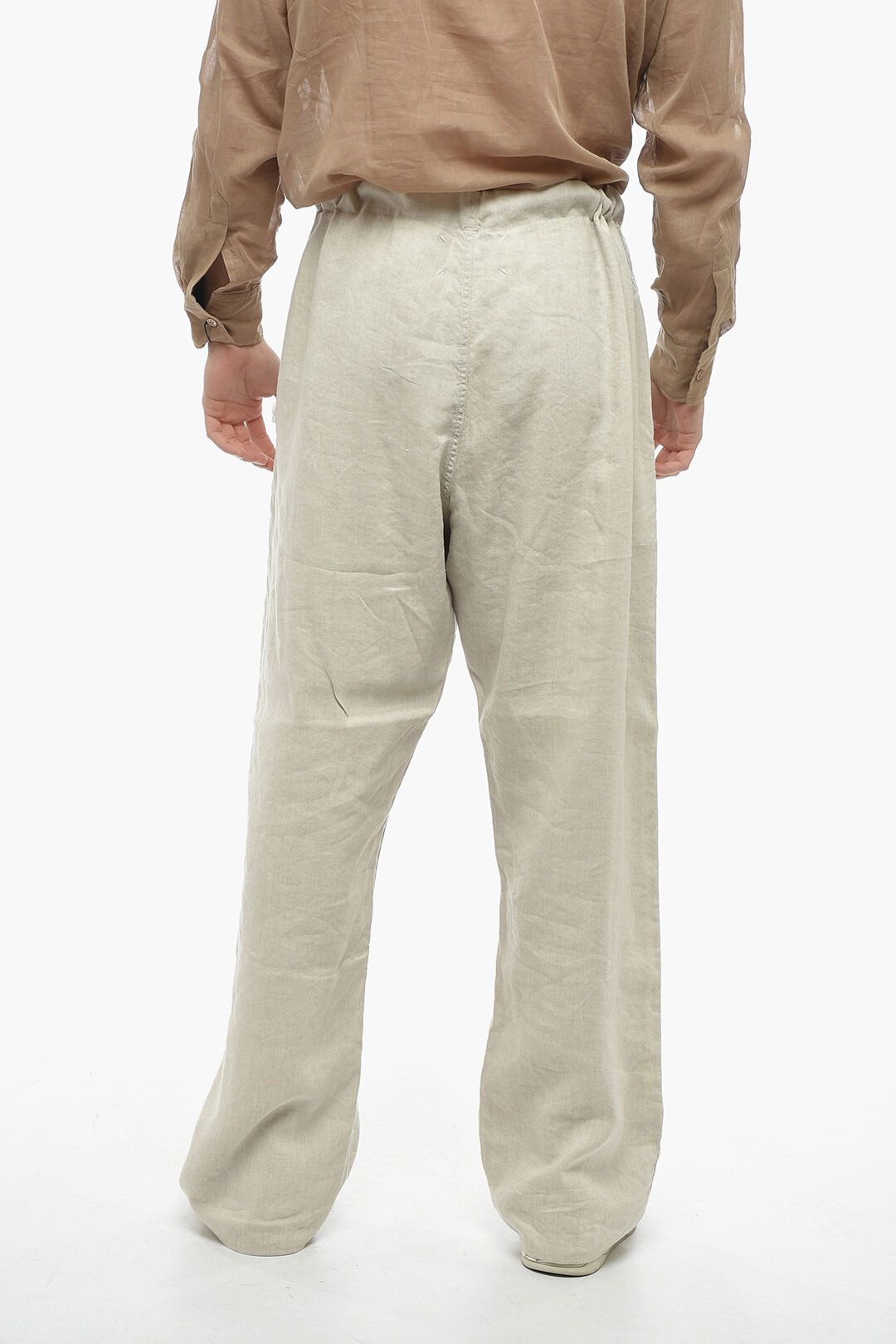 Maison Margiela og1mm1224 Reversible UNISEX Flax Blend Pant in Beige Size 34" / US 12 / IT 48 - 3 Thumbnail