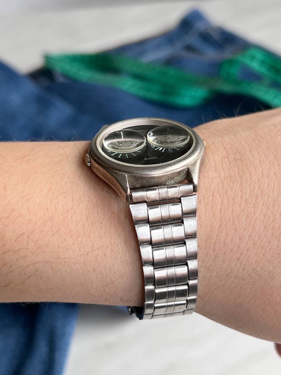 Japanese Brand × Vintage Vintage Double Dial Japanese style futuristic Steel Watch Size ONE SIZE - 5 Thumbnail