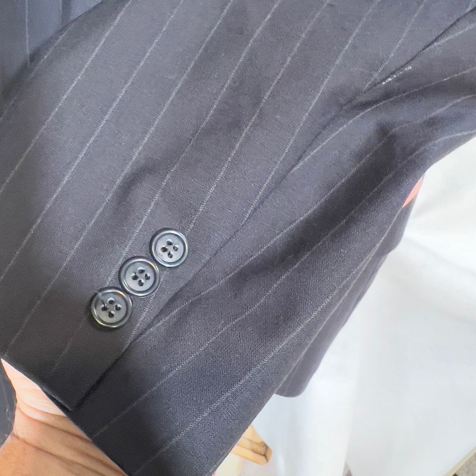 Brooks Brothers Brooks Brothers 346 Pin Stripe Suit SZ 43R Classic Blue Wool Size 42R - 5 Thumbnail