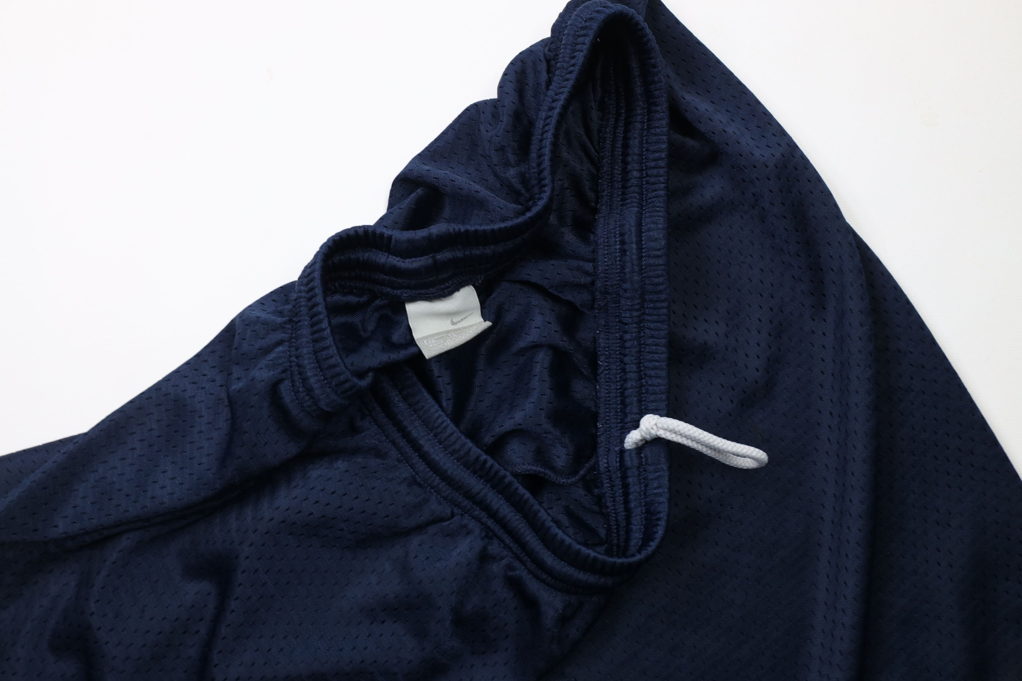 Nike × Vintage Vintage Nike Mini Swoosh Above Knee Mesh Shorts Navy Blue Size US 36 / EU 52 - 7 Thumbnail