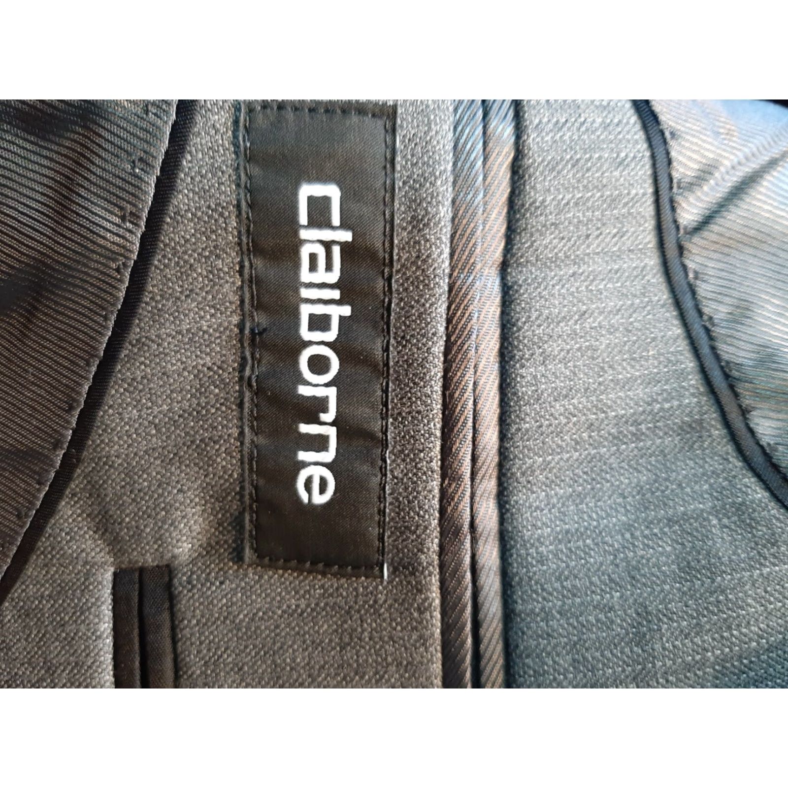 Liz Claiborne Claiborne Mens Suit 46R Wool Gray Regular 2 Piece Suit Men Chest 46 Classic Solid Wool Gray Mens Size 46R - 4 Thumbnail