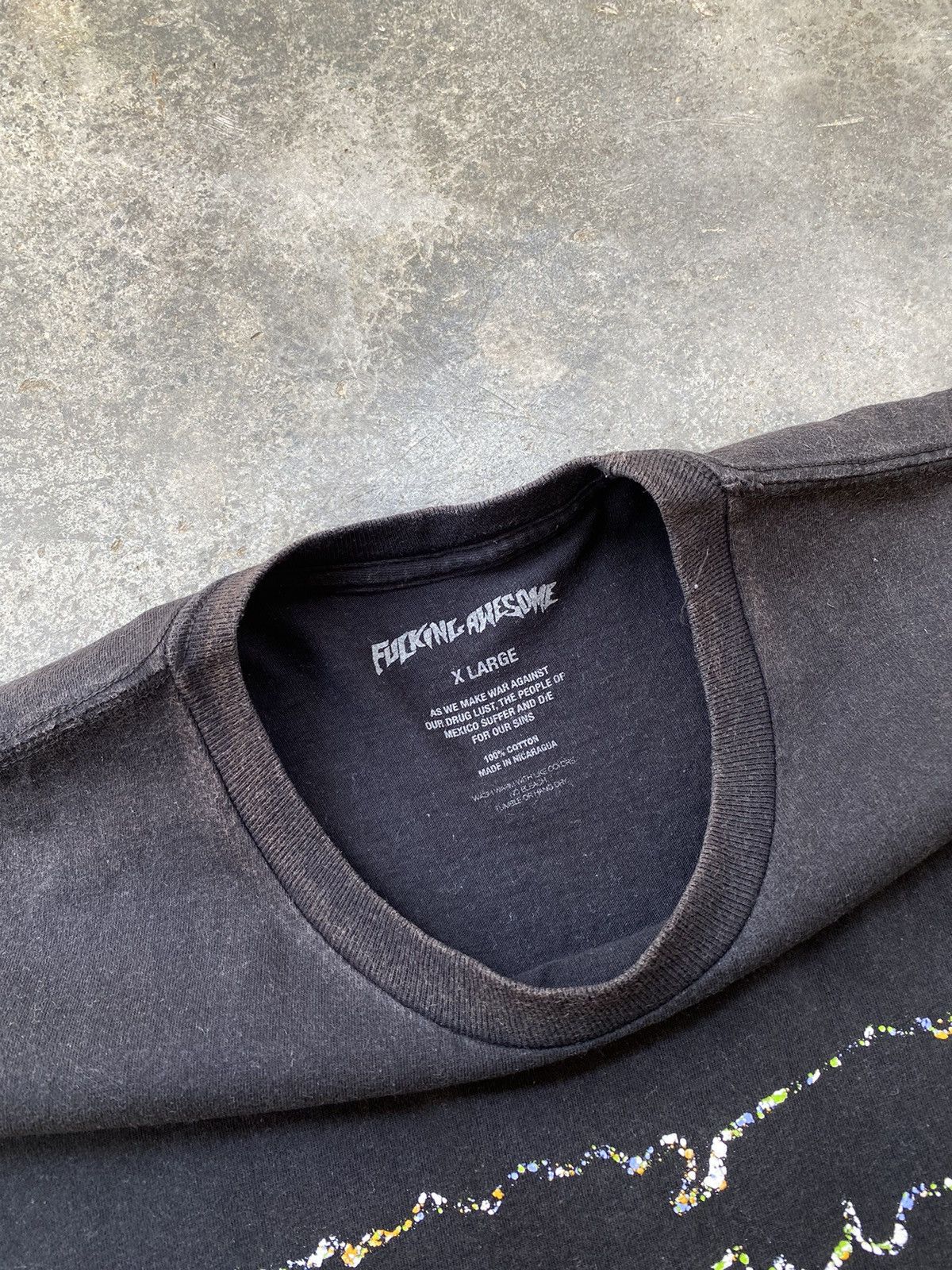 Fucking Awesome Fucking Awesome Speckle Outline Logo Distressed Tees Size US XL / EU 56 / 4 - 3 Thumbnail
