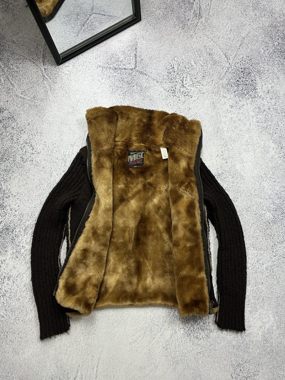 Japanese Brand Miss Sixty Fur Zip Up Crop Knit Sweater Jacket Avant Garde Size US S / EU 44-46 / 1 - 12 Thumbnail