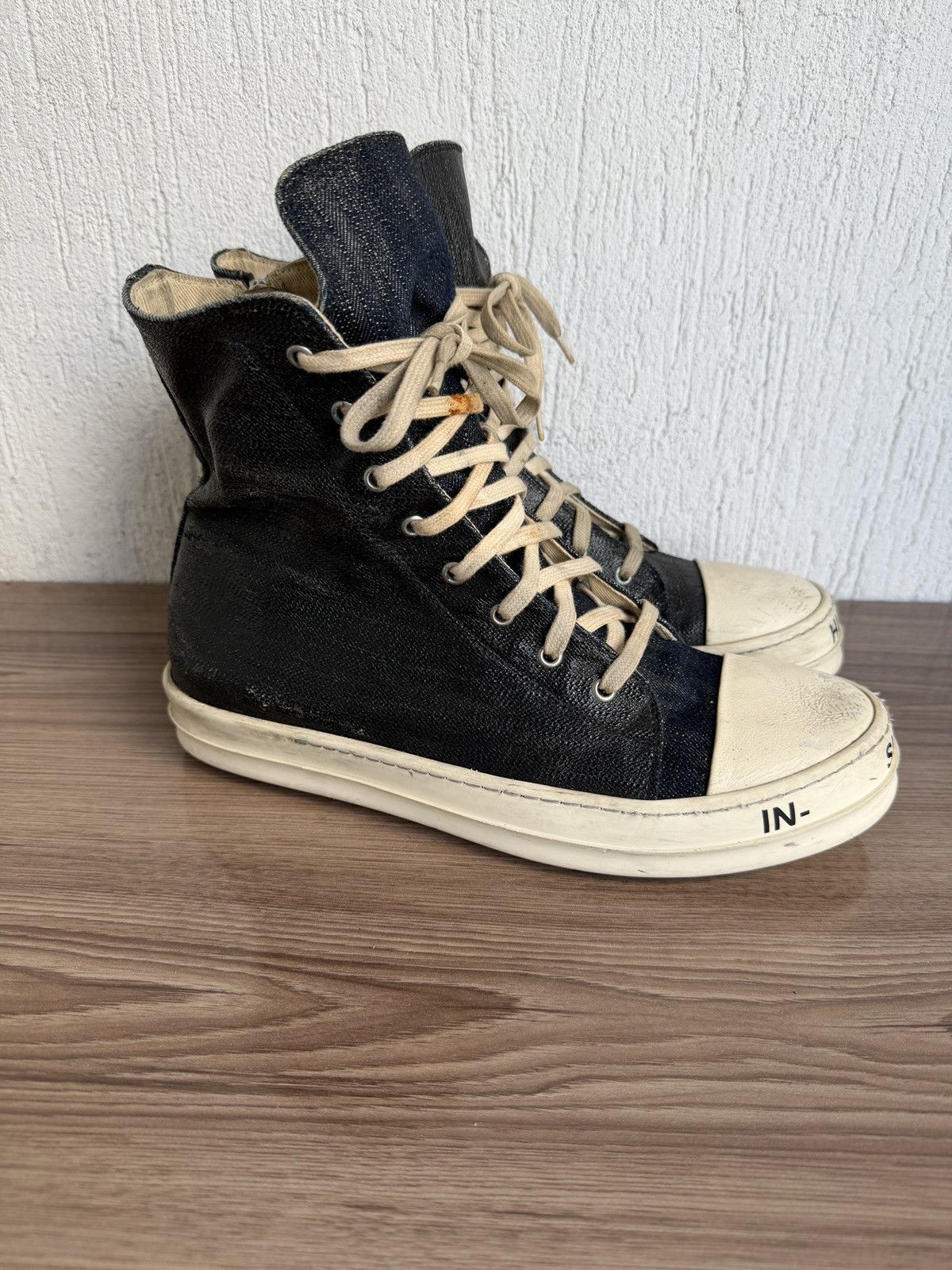 Rick Owens Drkshdw subhuman waxed ramones Size US 11 / EU 44 - 3 Thumbnail