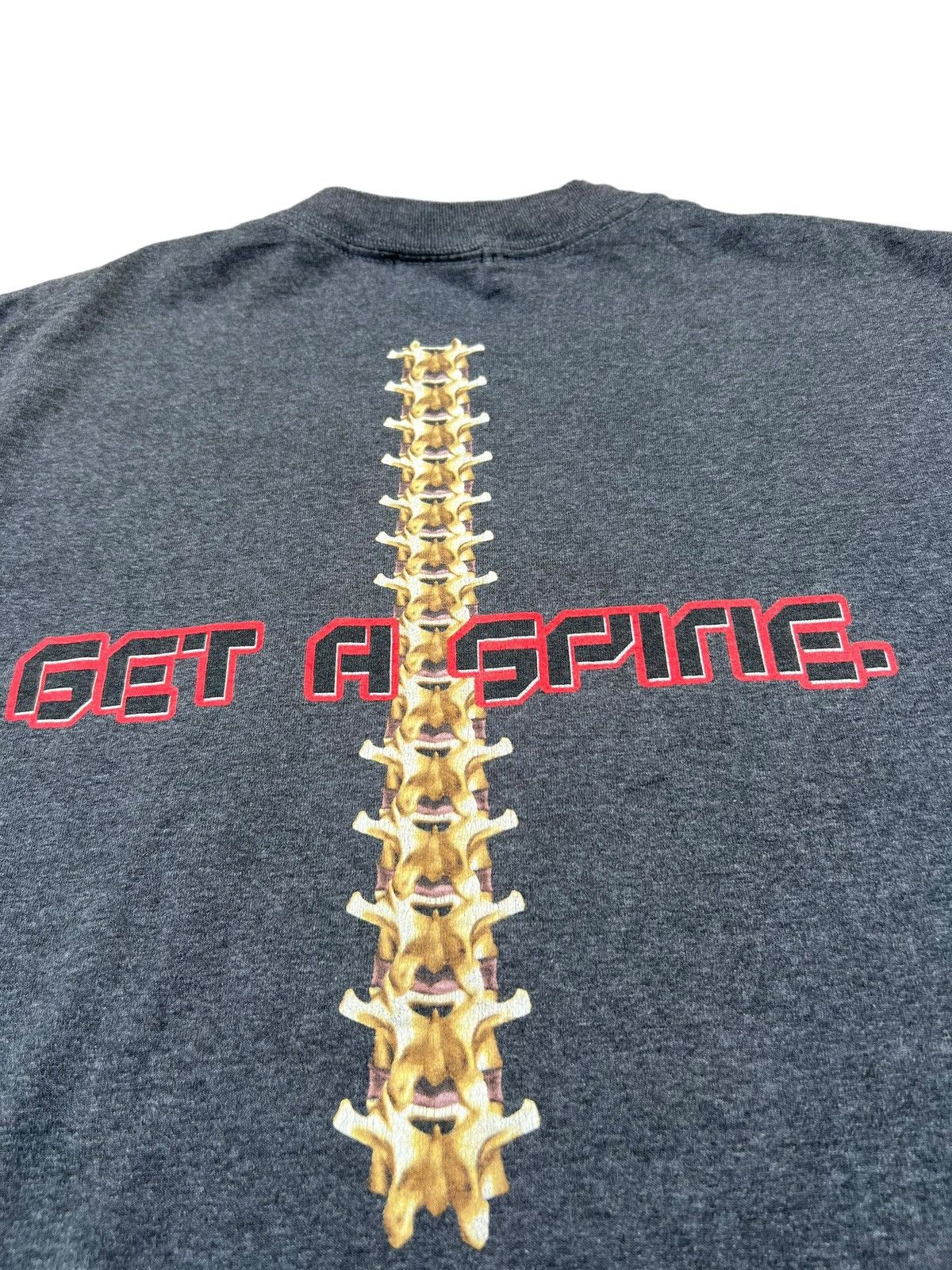 No Fear Vintage Y2K 00s No Fear GET A SPINE Grey tee Size US L / EU 52-54 / 3 - 13 Thumbnail