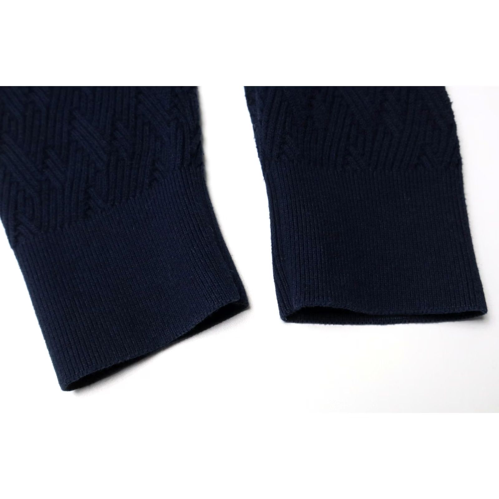 J.Lindeberg J. Lindeberg Harring Basket Cable Jumper Men's MEDIUM Navy Blue Crew Neck Pullover Knit Shirt Size US M / EU 48-50 / 2 - 5 Thumbnail