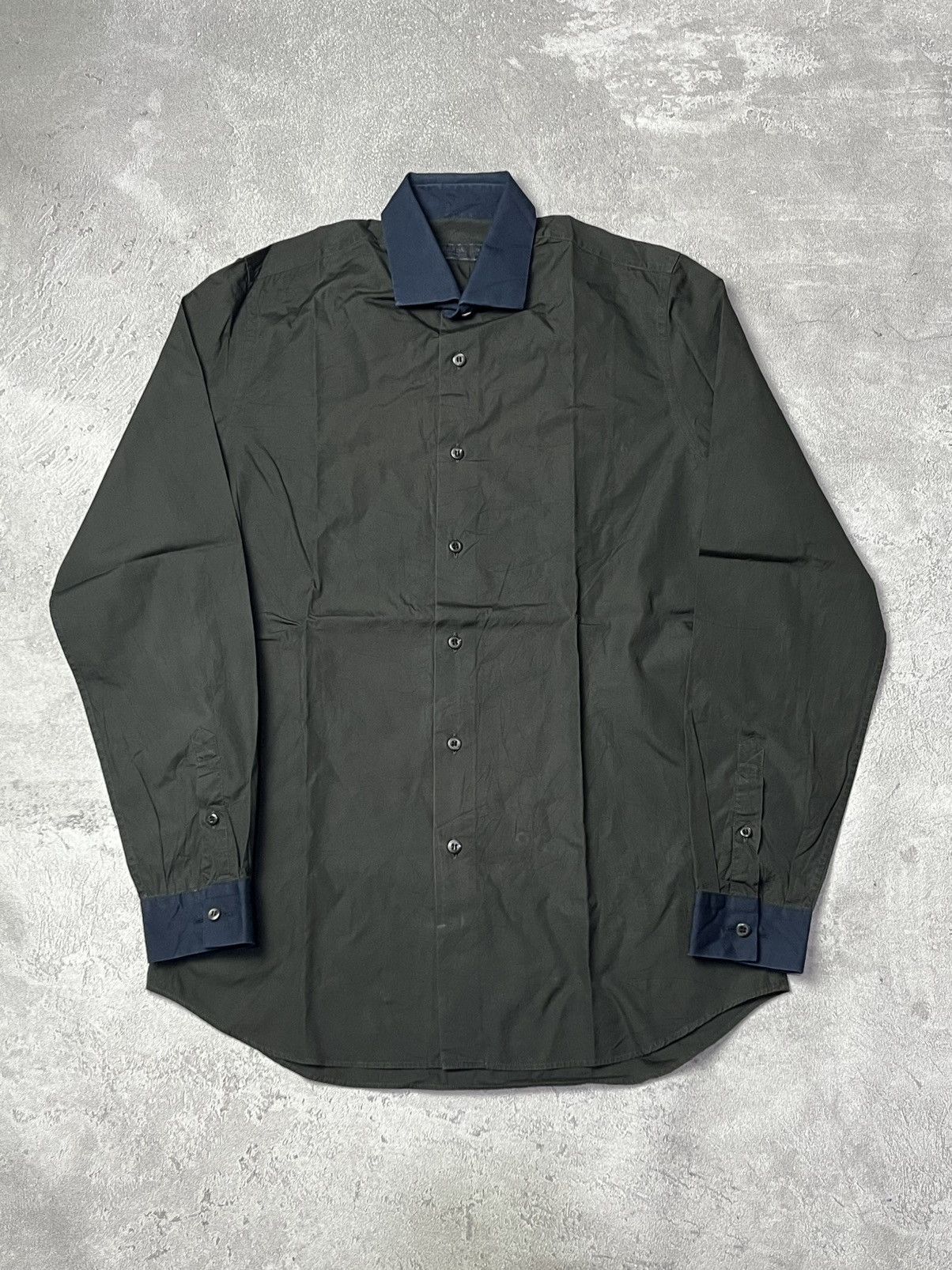 Prada Prada Milano Button Up Olive / Navy Size US M / EU 48-50 / 2 - 1 Thumbnail
