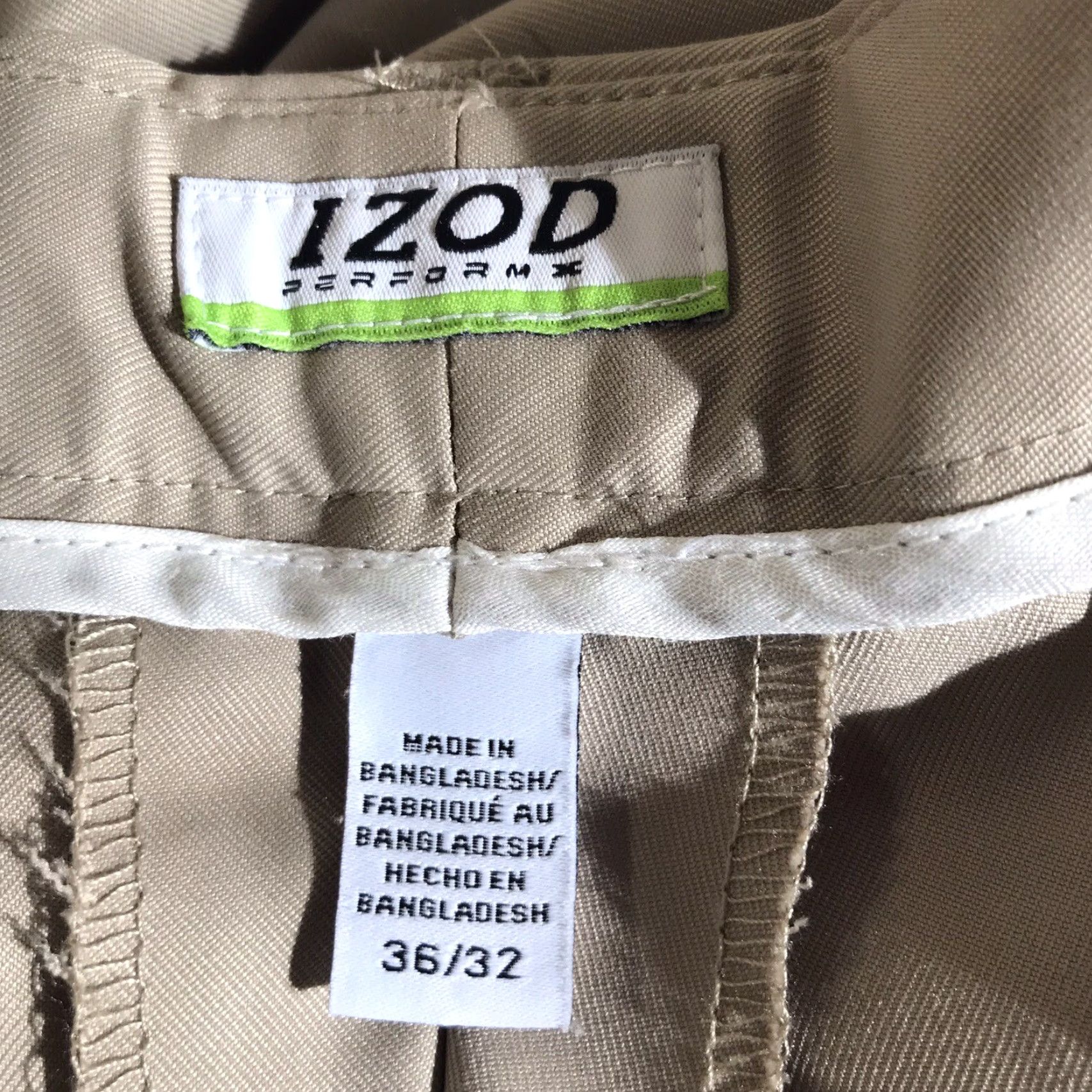 Izod IZOD Performx Beige Dress Pants Men's Regular Fit Size 36X32, 5-Pocket, Comfort, Lightweight, Business Casual Size US 36 / EU 52 - 4 Thumbnail