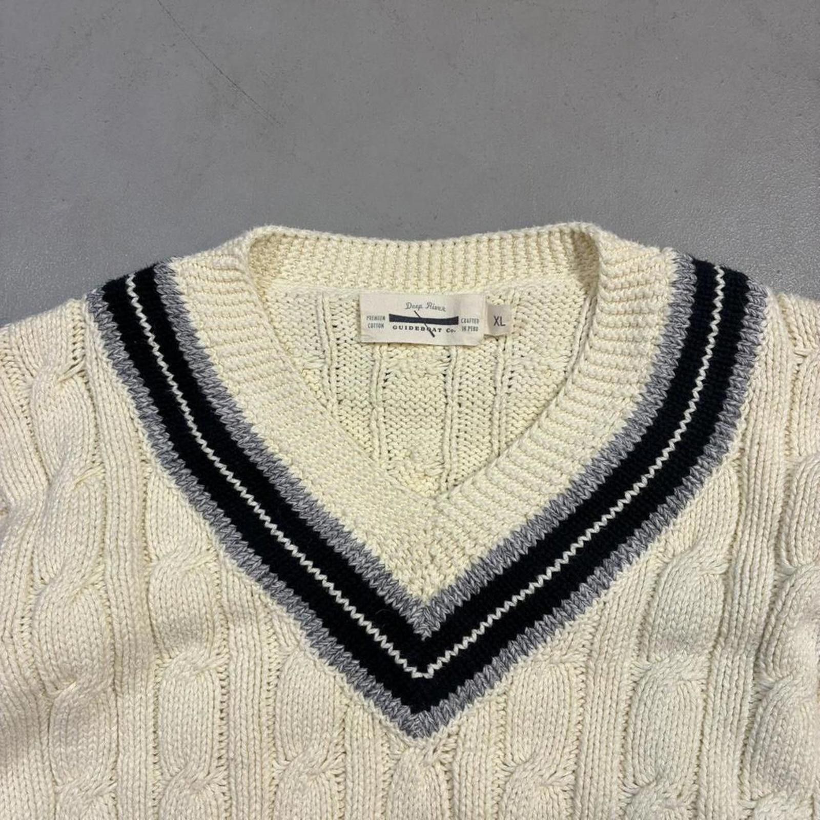 Other Vintage Heavyweight Knit Cricket Sweater ~ 100% Peru Cotton Size US XL / EU 56 / 4 - 3 Thumbnail