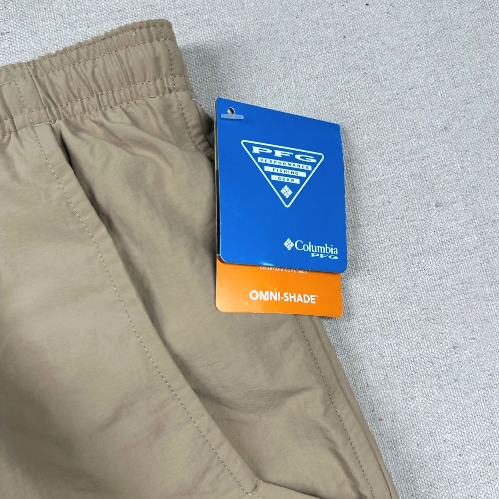 Vintage Columbia Shorts Mens XL Clearwater Shores Trunk Swim Beige Lined Brown/Nylon Polyester Beach Size US 36 / EU 52 - 7 Thumbnail