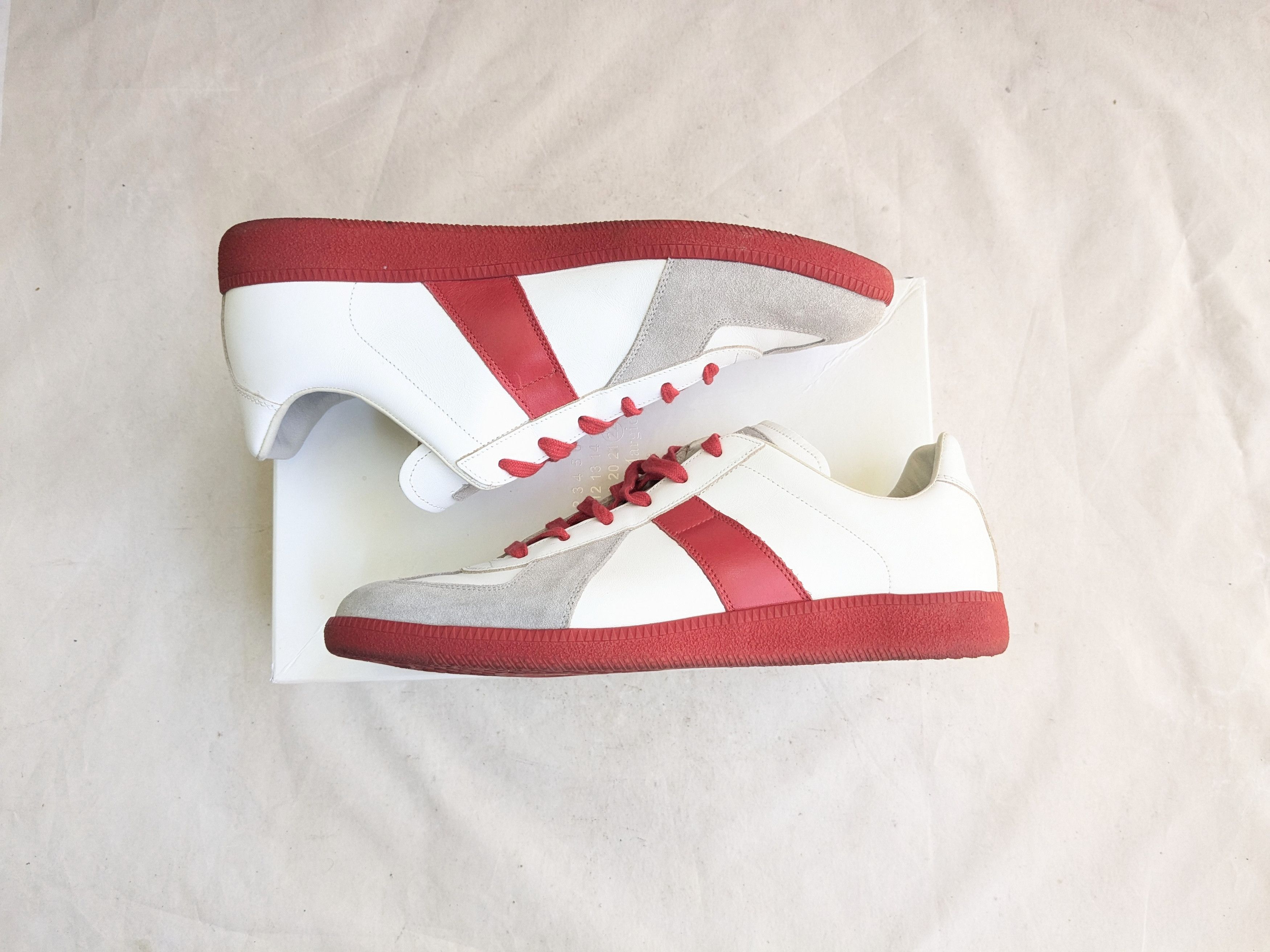 Maison Margiela Gat Replica Red White Gray 13 46 Low Tops