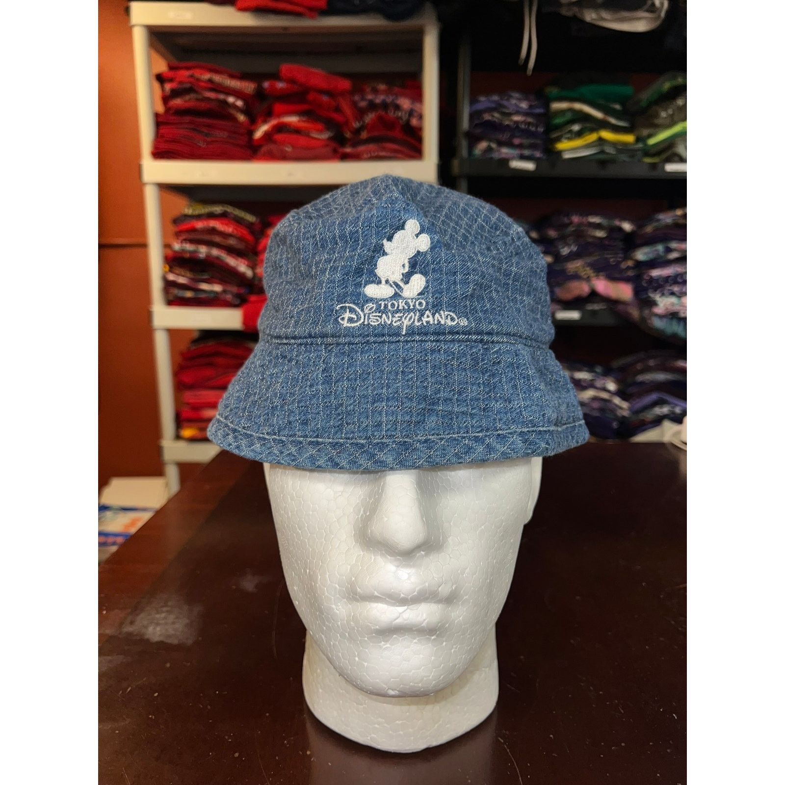 Disney Vintage Toyko Disneyland Hat Bucket Hat Sun Cap Blue 90s OS Size ONE SIZE - 1 Thumbnail