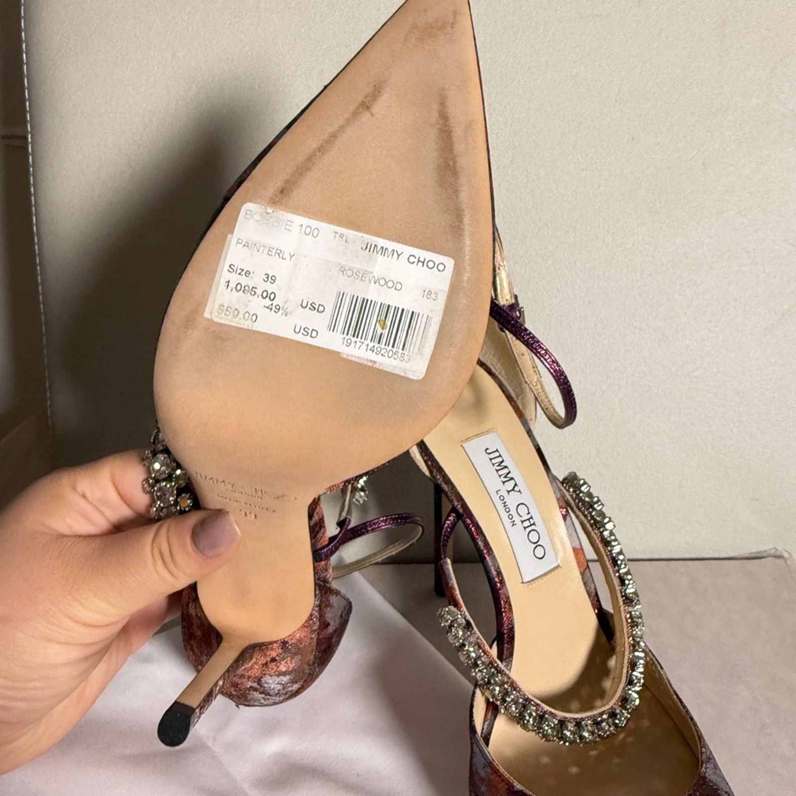 Jimmy Choo Jimmy Choo Bobbie Embellished Heels 100 Size US 8.5 / IT 38.5 - 6 Thumbnail