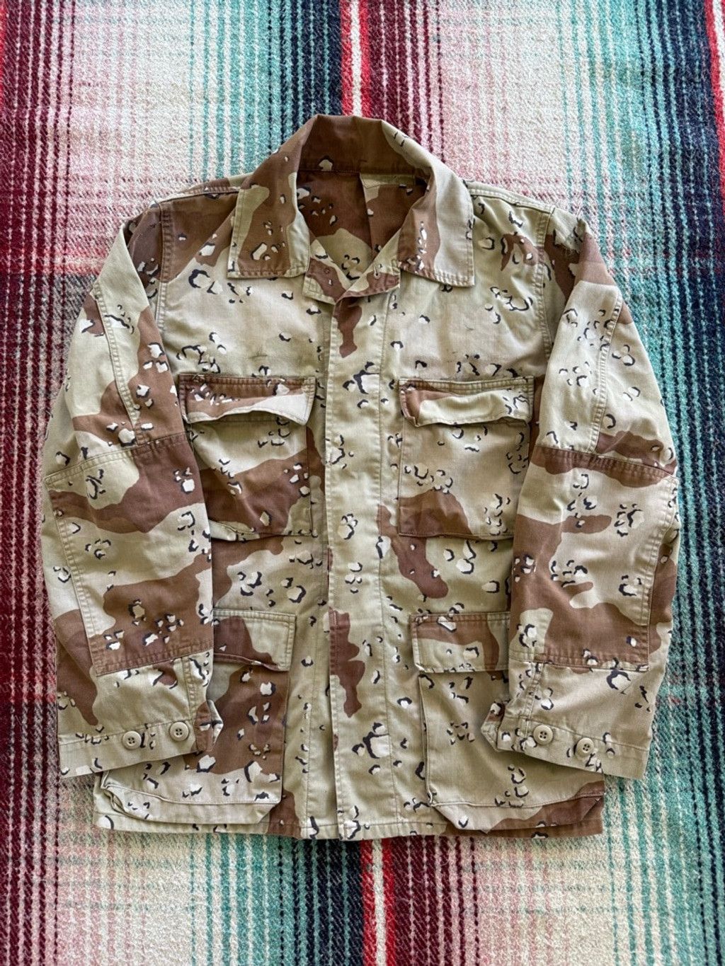 Vintage 90s Gulf War Chocolate Chip Camo Field Jacket M Size US M / EU 48-50 / 2 - 1 Thumbnail