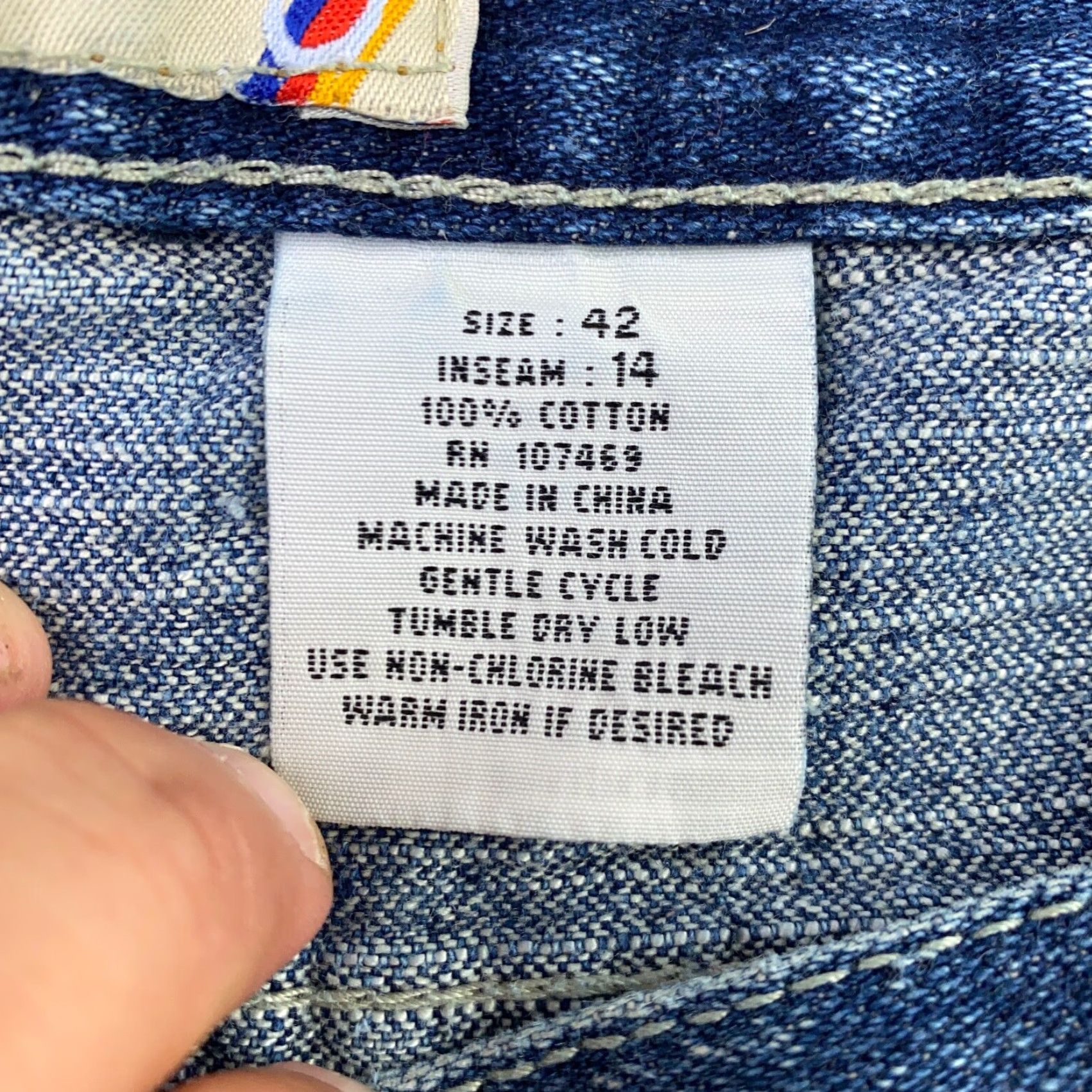 Denime Indigo 30 Mens Bermuda Shorts Denim 42 Blue 90s Hip Hop Baggy Relaxed Zip Front Flat Front Cotton Casual Bermuda Shorts Mens Size US 42 / EU 58 - 6 Thumbnail
