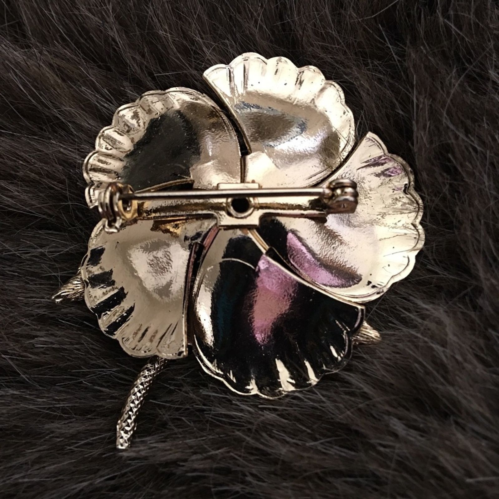 Vintage Vintage 80s shiny gold tone flower brooch pin Size ONE SIZE - 4 Thumbnail