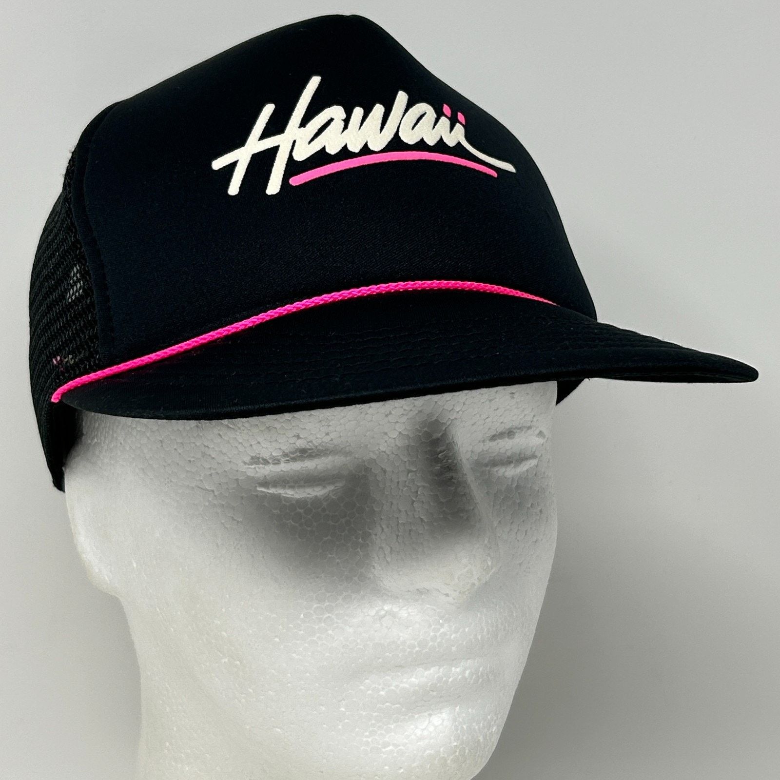 Vintage Vintage 90s Hawaii Trucker Hat Baseball Cap Rope Cord Black Size ONE SIZE - 9 Thumbnail