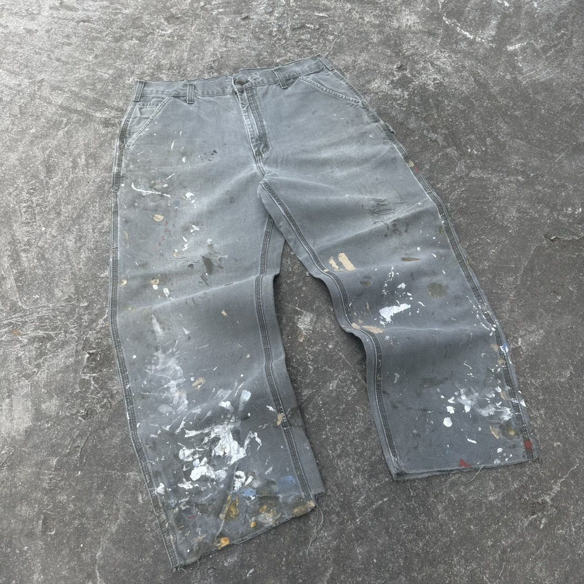 Carhartt × Vintage (36x28.5) Grail Vintage Distressed Carhartt Carpenter Moss Size US 36 / EU 52 - 4 Thumbnail