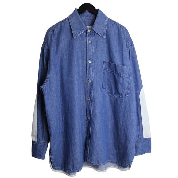 トップス MM6 Oversized Denim Long Sleeve Shirt MM6 Oversized Denim Long Sleeve Shirt