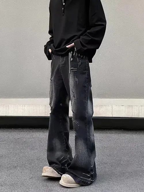 Jean High street vintage ripped micro flare baggy jeans Size US 30 / EU 46 - 3 Thumbnail