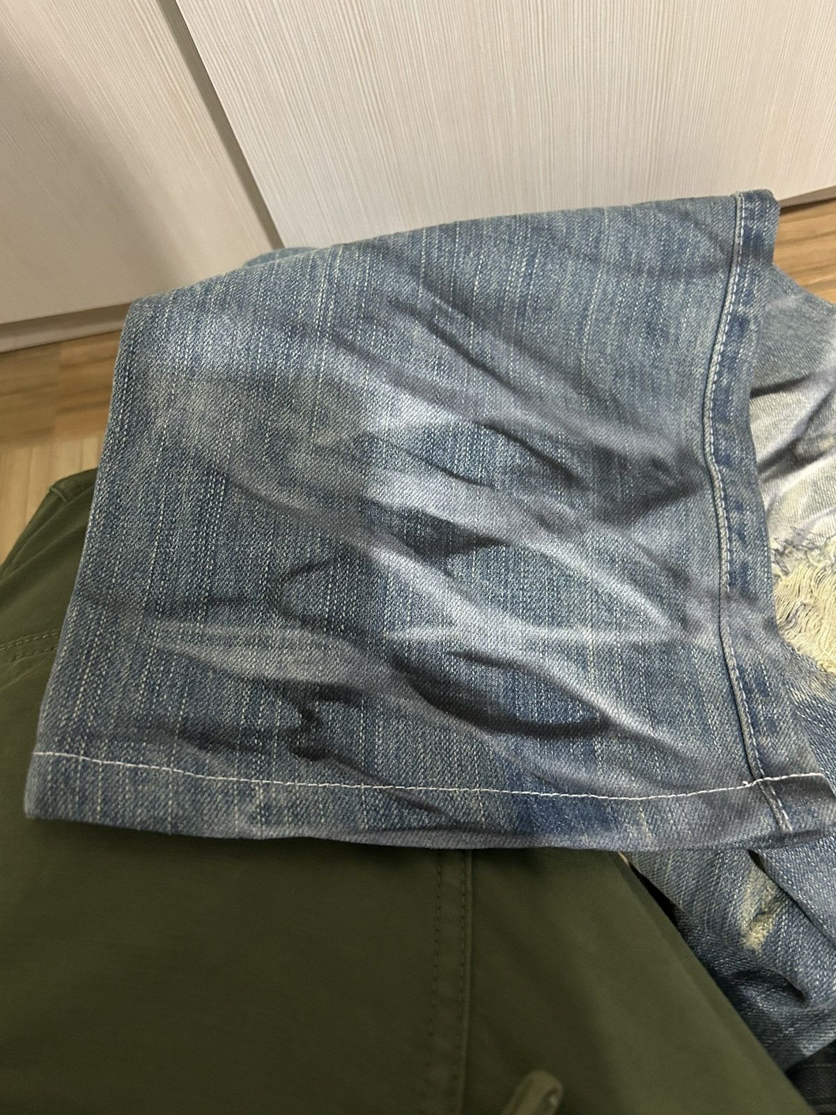 If Six Was Nine Urban Craft HonneyComb Painted Distressed Jeans Size US 34 / EU 50 - 23 Thumbnail