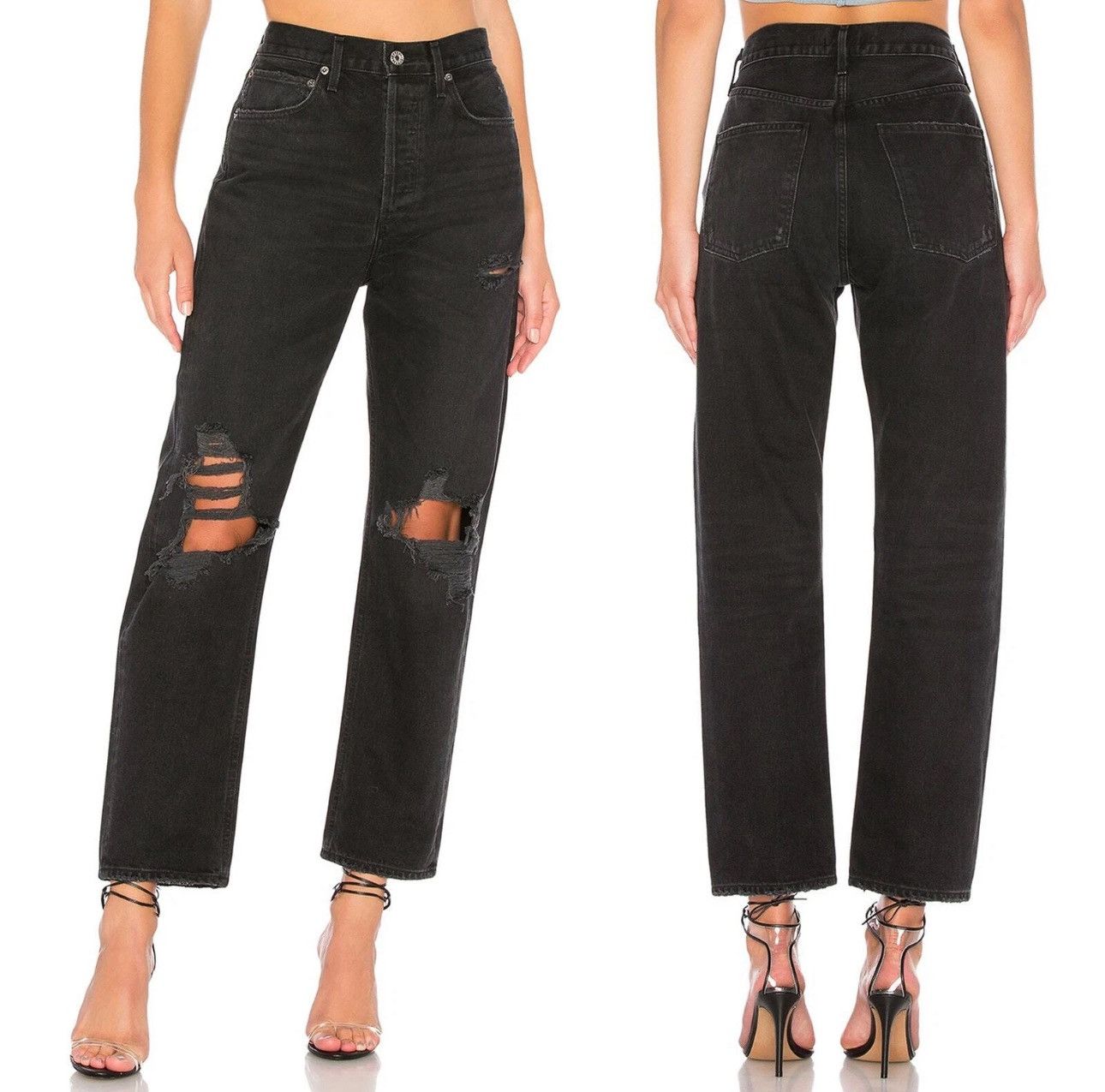 Agolde AGOLDE 90’s Mid Rise Loose Fit Distressed in Vagabond Size 28" / US 6 / IT 42 - 3 Thumbnail